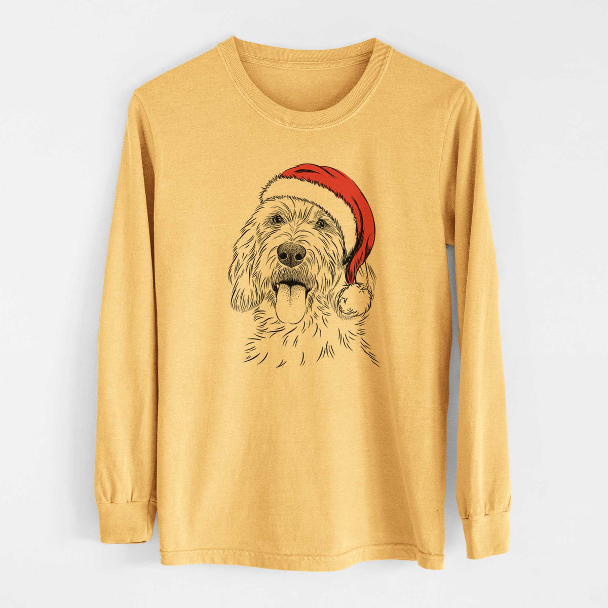 Santa Homer the Grand Basset Griffon Vendeen - Heavyweight 100% Cotton Long Sleeve