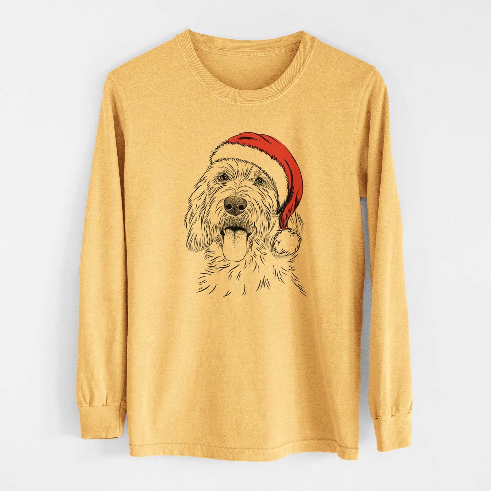 Santa Homer the Grand Basset Griffon Vendeen - Heavyweight 100% Cotton Long Sleeve