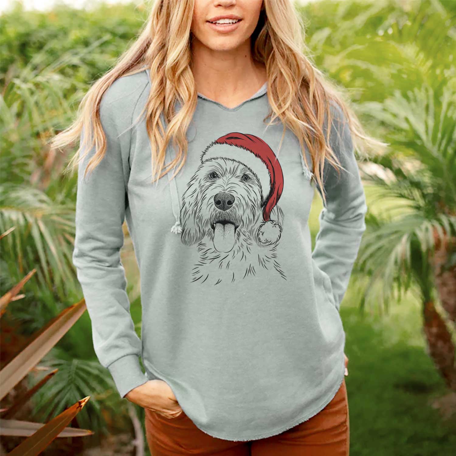 Santa Homer the Grand Basset Griffon Vendeen - Cali Wave Hooded Sweatshirt