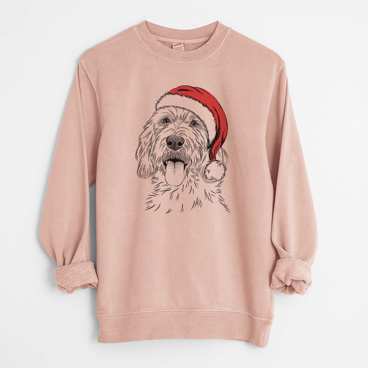 Santa Homer the Grand Basset Griffon Vendeen - Unisex Pigment Dyed Crew Sweatshirt