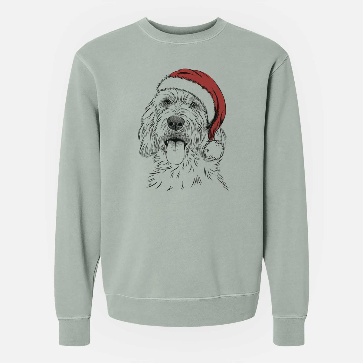 Santa Homer the Grand Basset Griffon Vendeen - Unisex Pigment Dyed Crew Sweatshirt