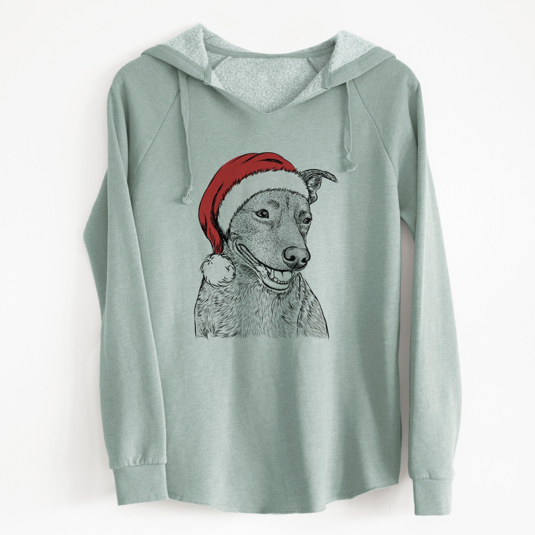 Santa Honey the Lab Pit Mix - Cali Wave Hooded Sweatshirt