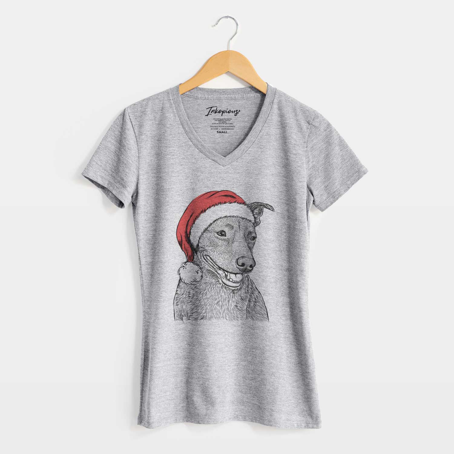 Santa Honey the Lab Pit Mix - Women's V-neck Shirt