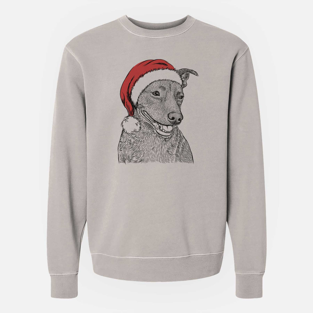 Santa Honey the Lab Pit Mix - Unisex Pigment Dyed Crew Sweatshirt