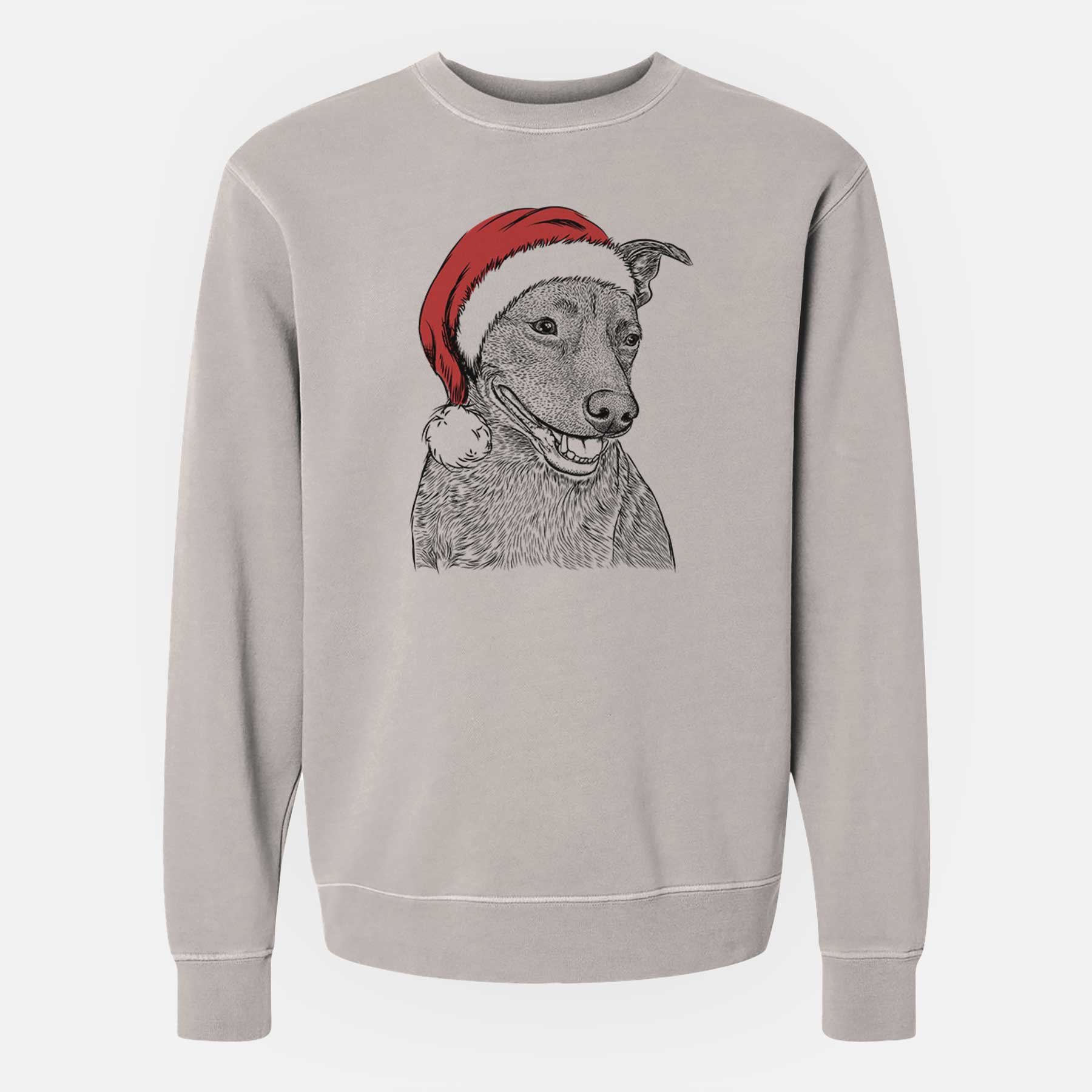 Santa Honey the Lab Pit Mix - Unisex Pigment Dyed Crew Sweatshirt