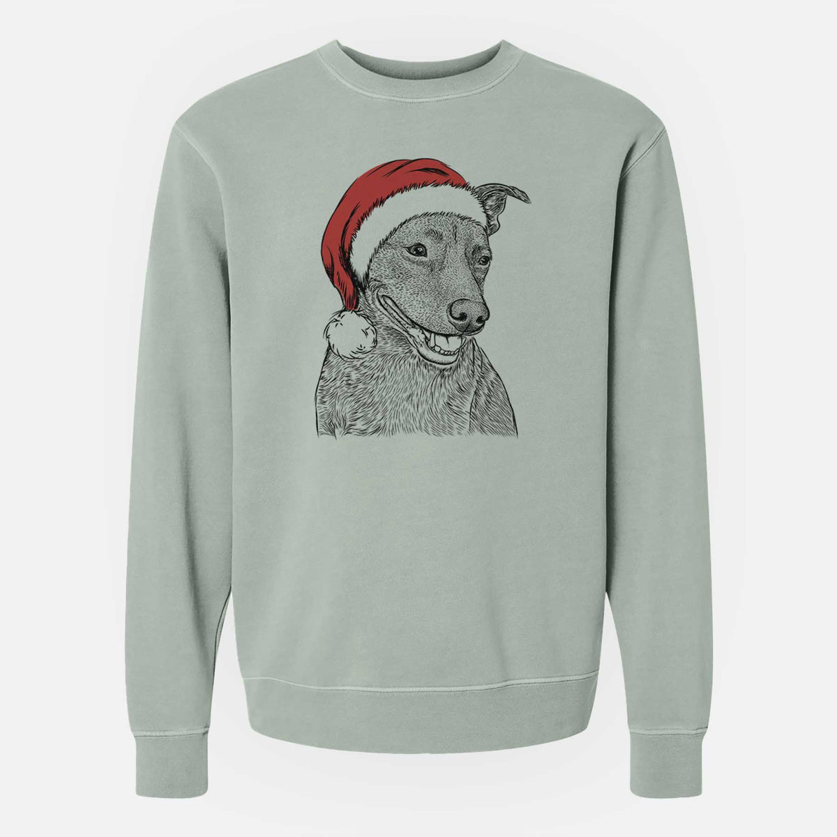 Santa Honey the Lab Pit Mix - Unisex Pigment Dyed Crew Sweatshirt