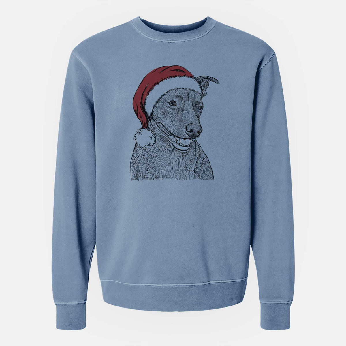 Santa Honey the Lab Pit Mix - Unisex Pigment Dyed Crew Sweatshirt