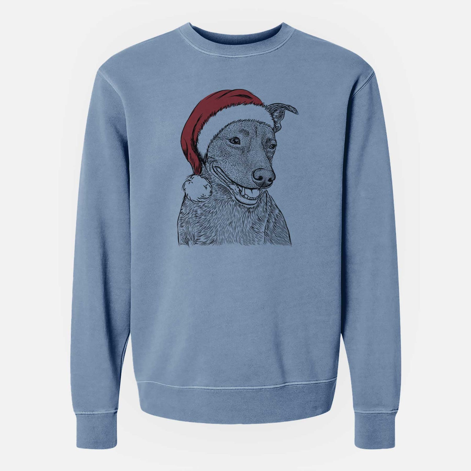 Santa Honey the Lab Pit Mix - Unisex Pigment Dyed Crew Sweatshirt