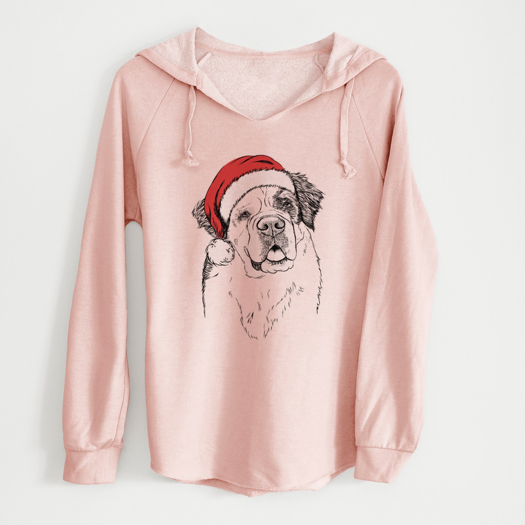 Santa Hook the Saint Bernard - Cali Wave Hooded Sweatshirt