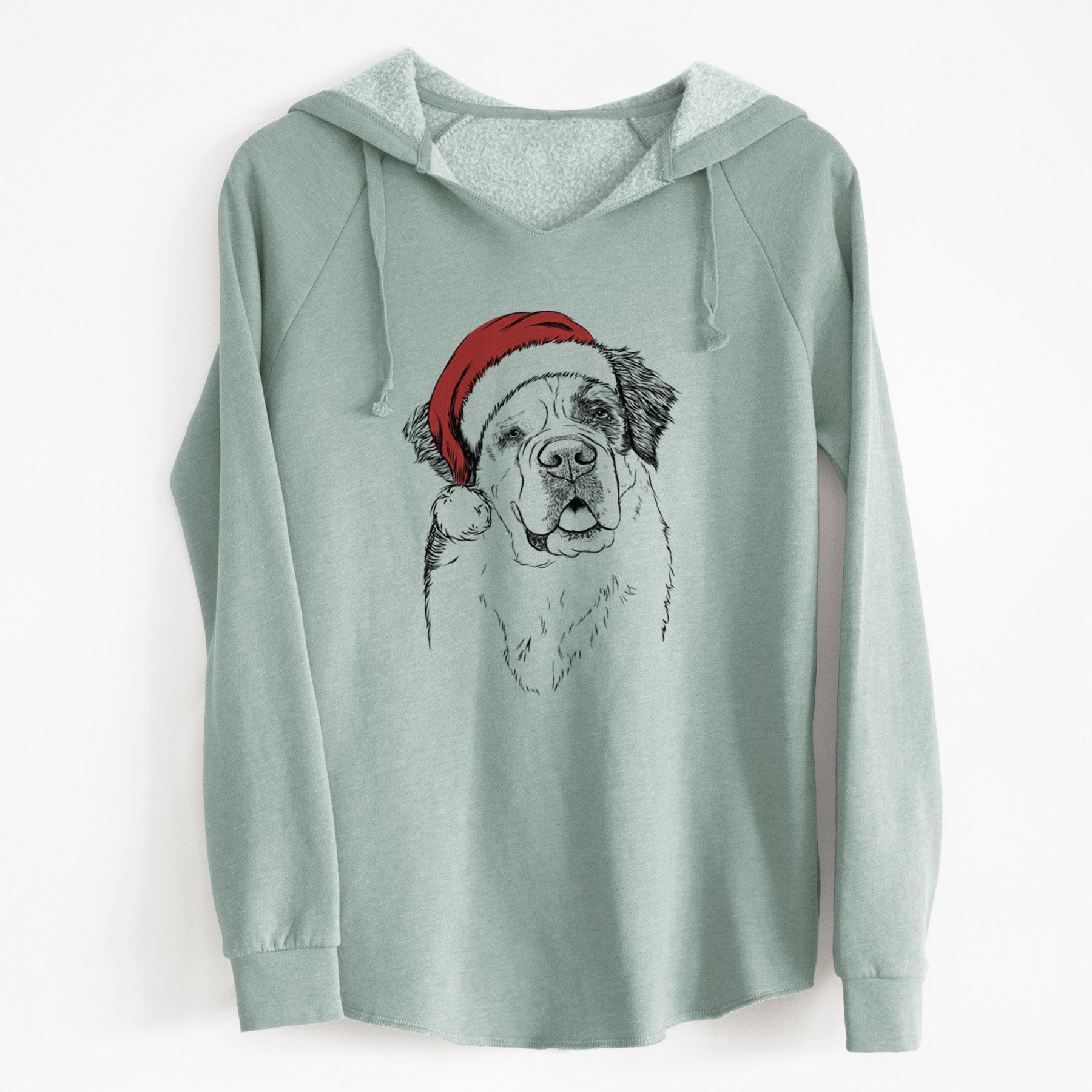 Santa Hook the Saint Bernard - Cali Wave Hooded Sweatshirt