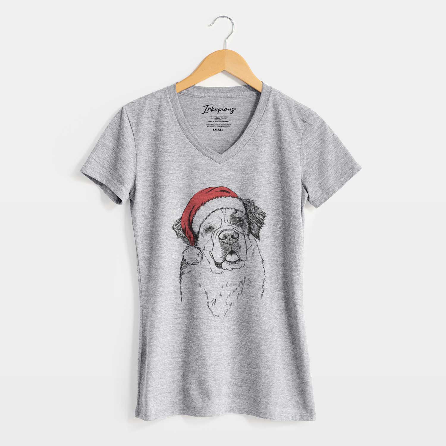 Santa Hook the Saint Bernard - Women's V-neck Shirt