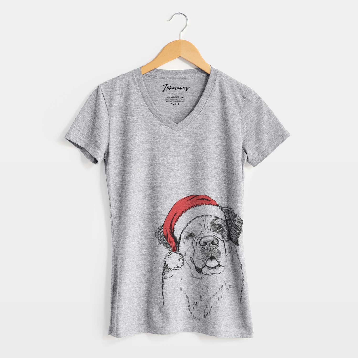 Santa Hook the Saint Bernard - Women's V-neck Shirt