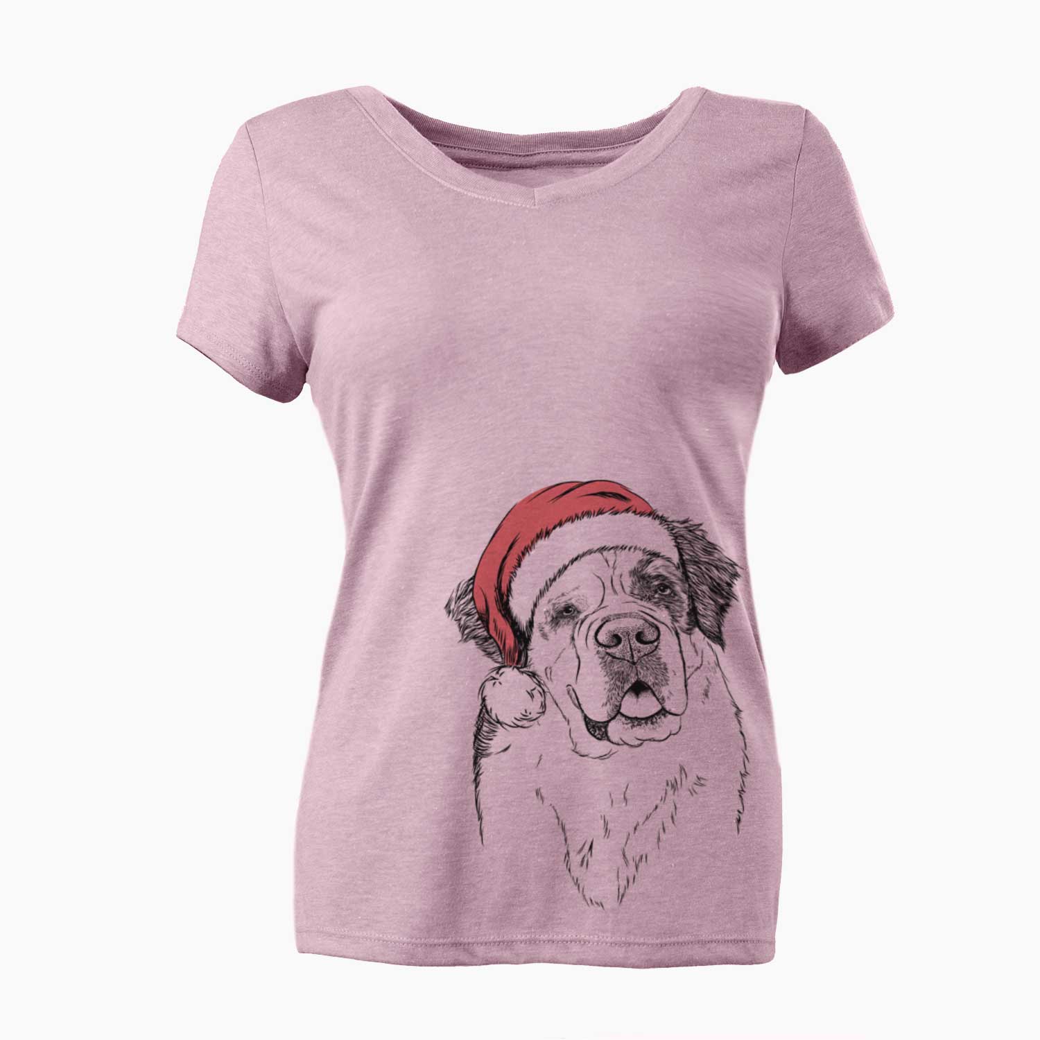 Santa Hook the Saint Bernard - Women's V-neck Shirt