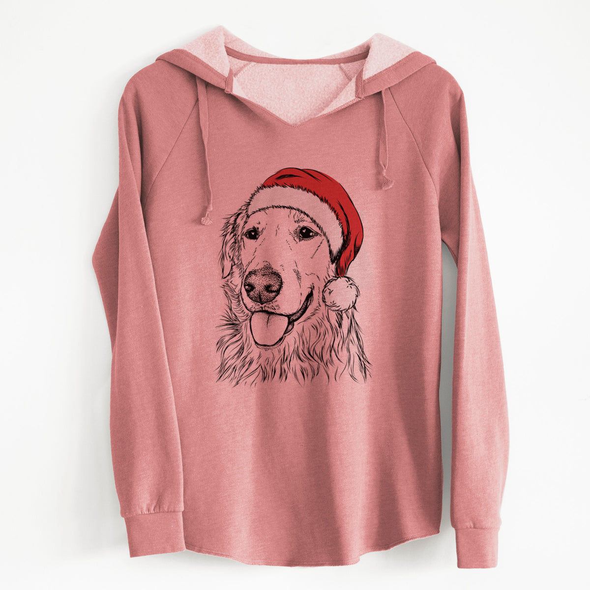 Santa Hopper the Golden Retriever - Cali Wave Hooded Sweatshirt