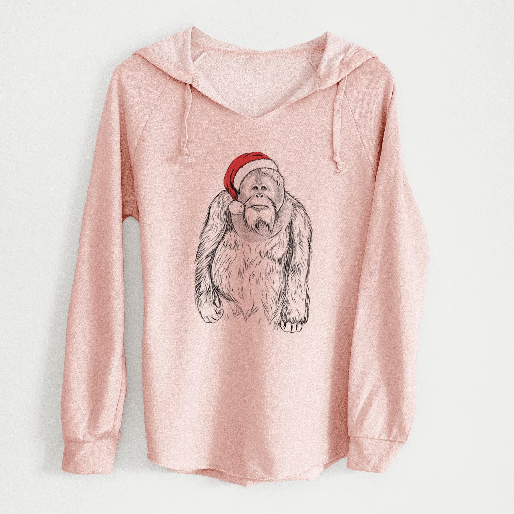 Santa Horace the Male Orangutan - Cali Wave Hooded Sweatshirt