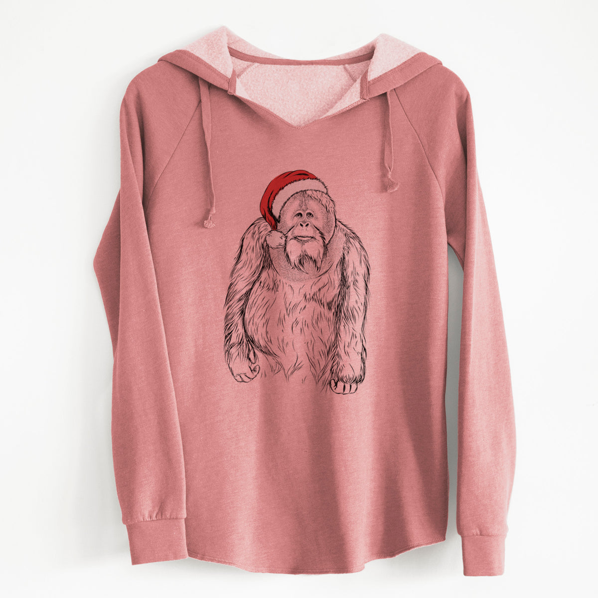 Santa Horace the Male Orangutan - Cali Wave Hooded Sweatshirt