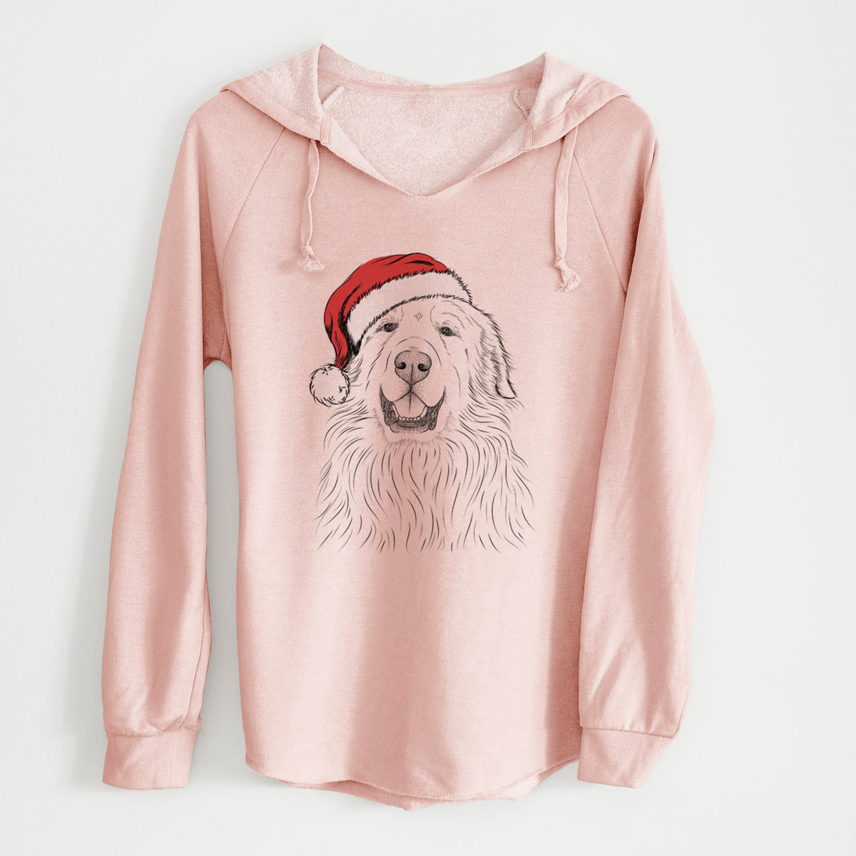 Santa Horton the Great Pyrenees - Cali Wave Hooded Sweatshirt