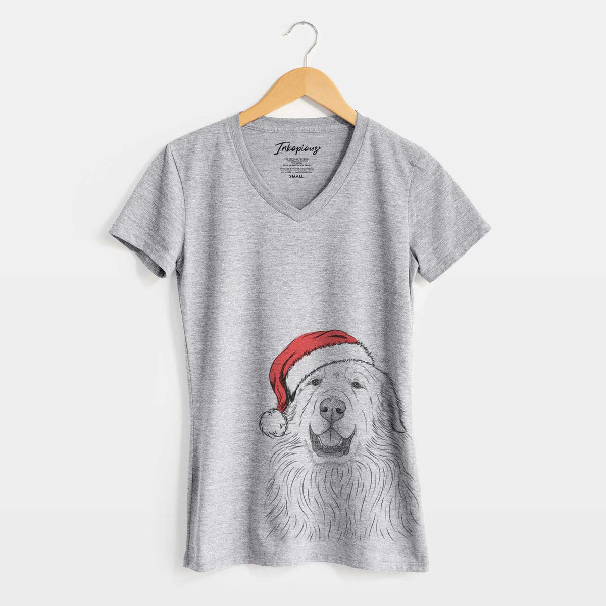 Santa Horton the Great Pyrenees - Women's V-neck Shirt