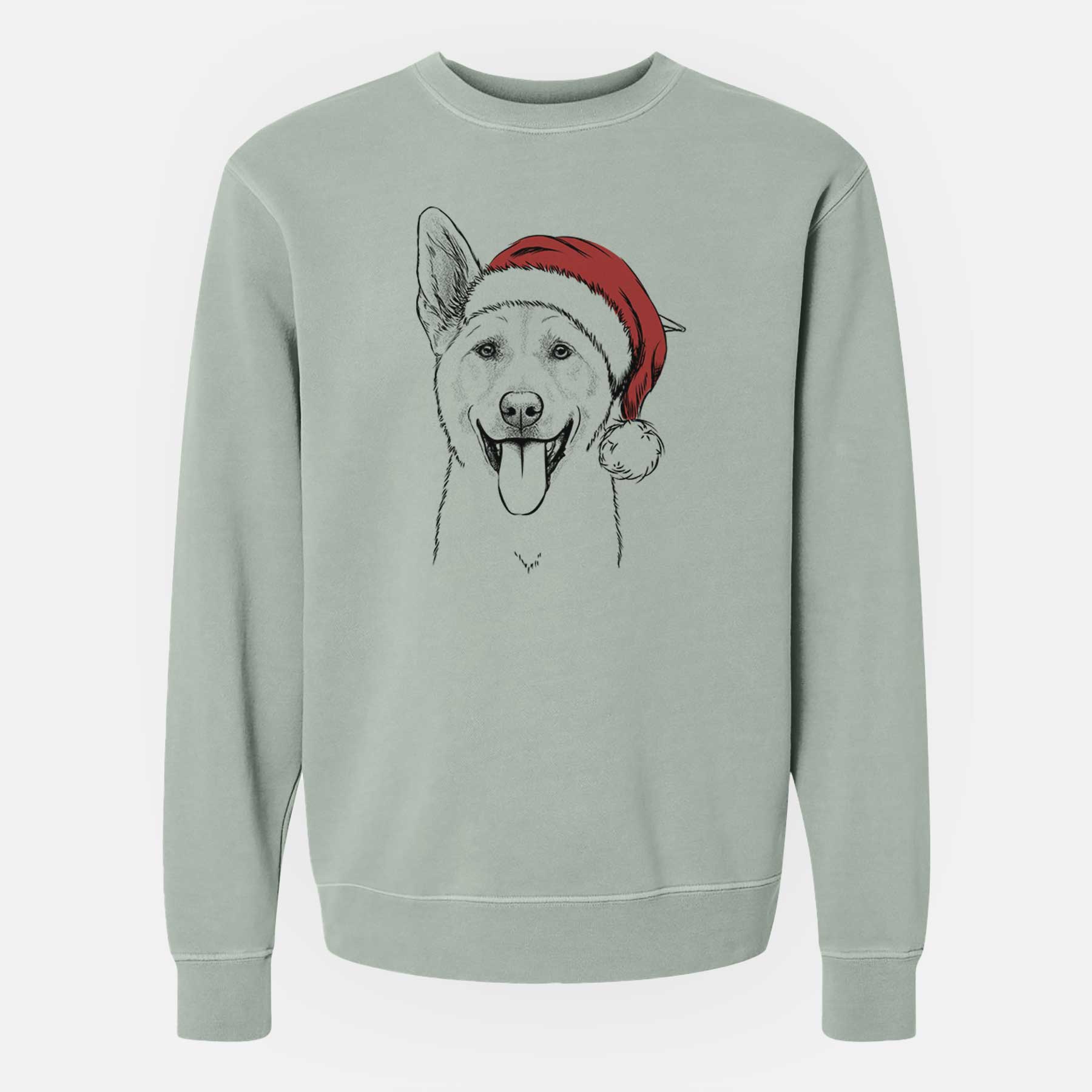 Santa Hoya the Korean Jindo - Unisex Pigment Dyed Crew Sweatshirt