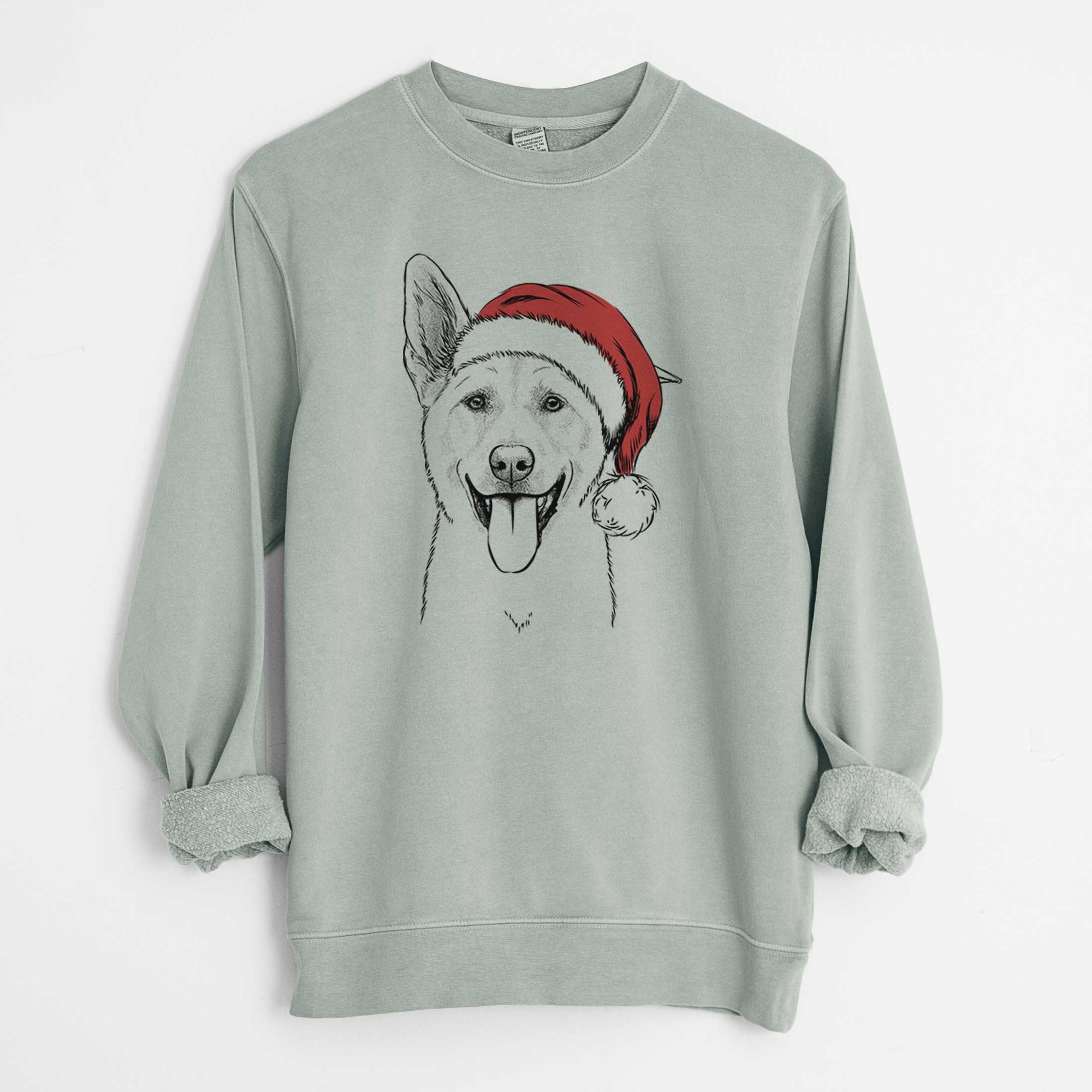 Santa Hoya the Korean Jindo - Unisex Pigment Dyed Crew Sweatshirt