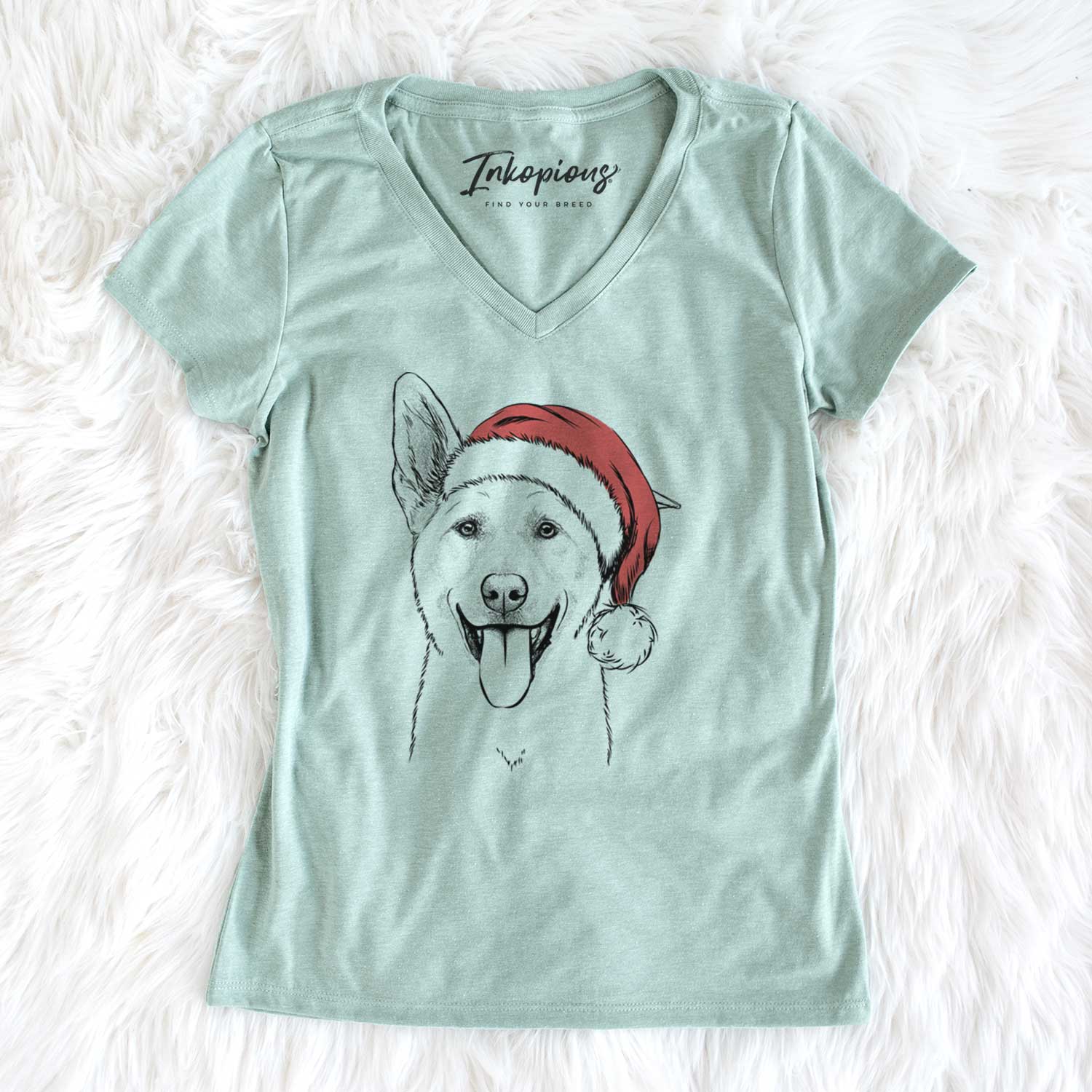 Santa Hoya the Korean Jindo - Women's V-neck Shirt