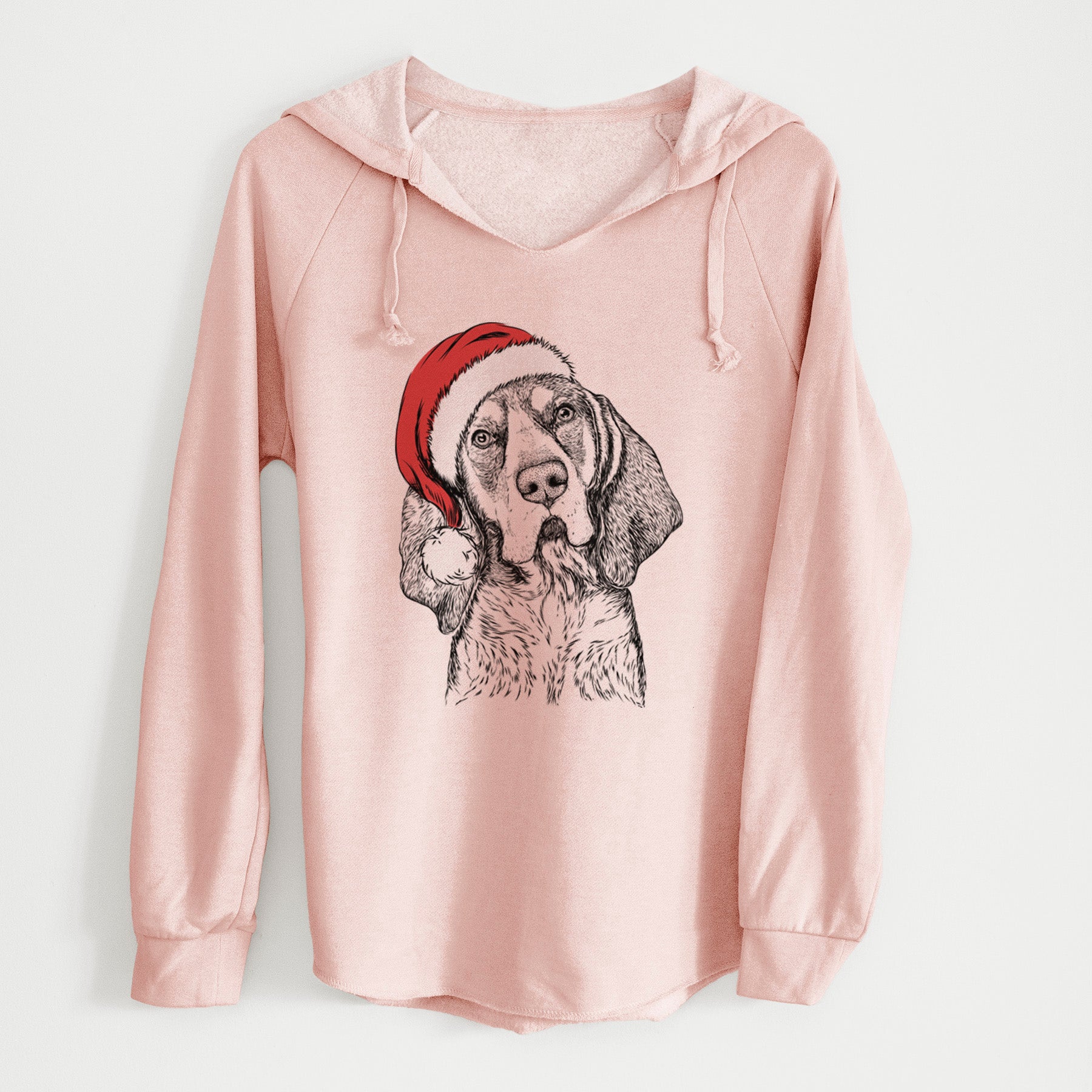 Santa Huck the Bluetick Coonhound - Cali Wave Hooded Sweatshirt