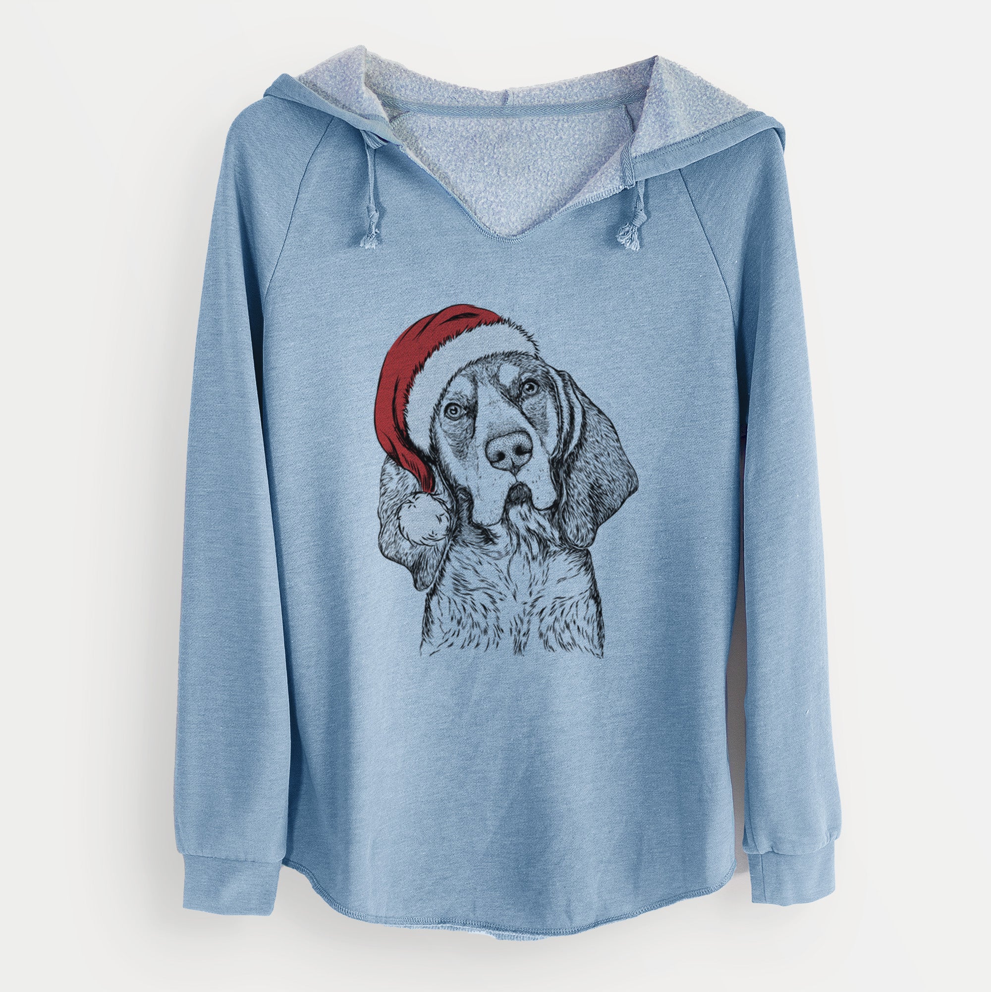 Santa Huck the Bluetick Coonhound - Cali Wave Hooded Sweatshirt