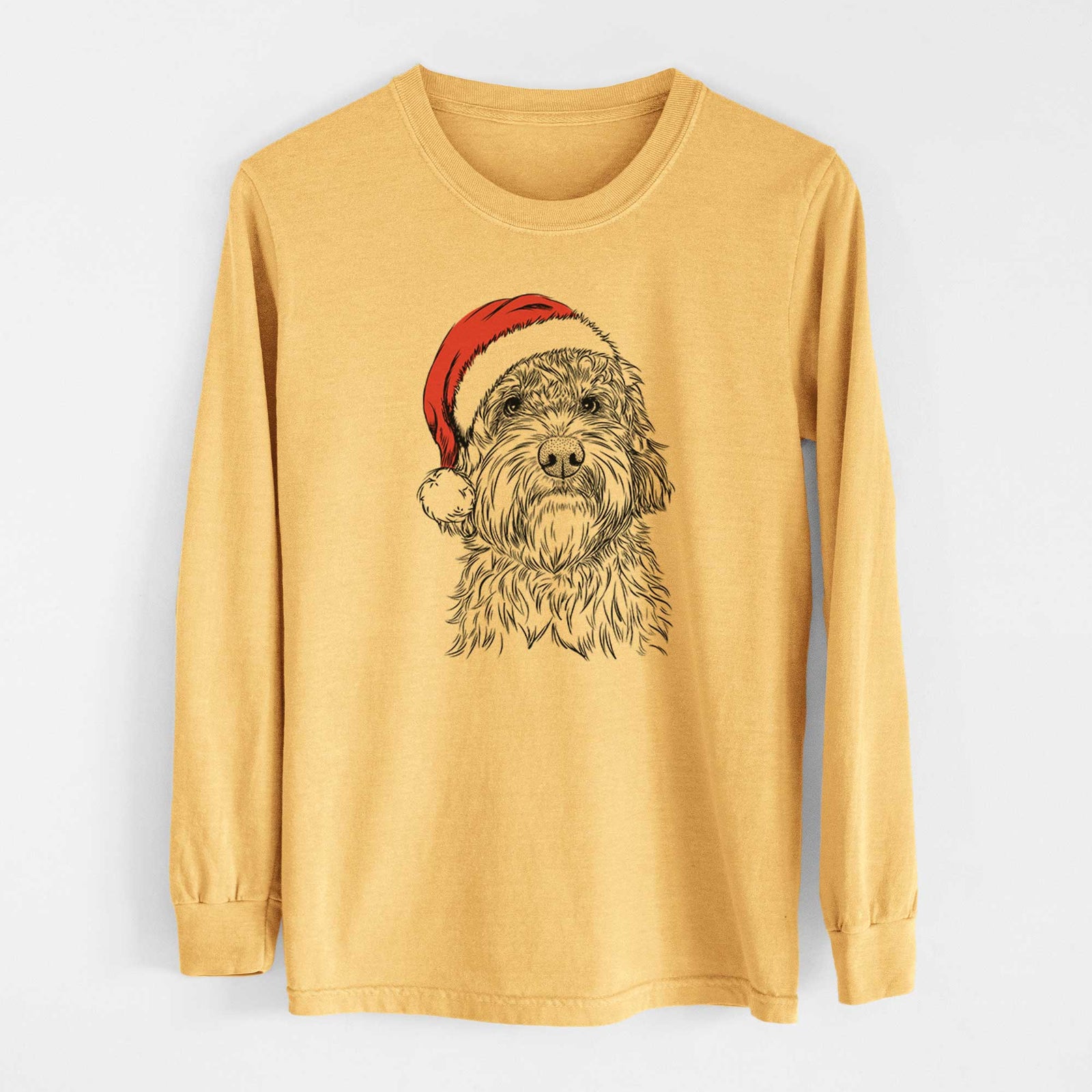 Santa Huckleberry the Australian Labradoodle - Heavyweight 100% Cotton Long Sleeve