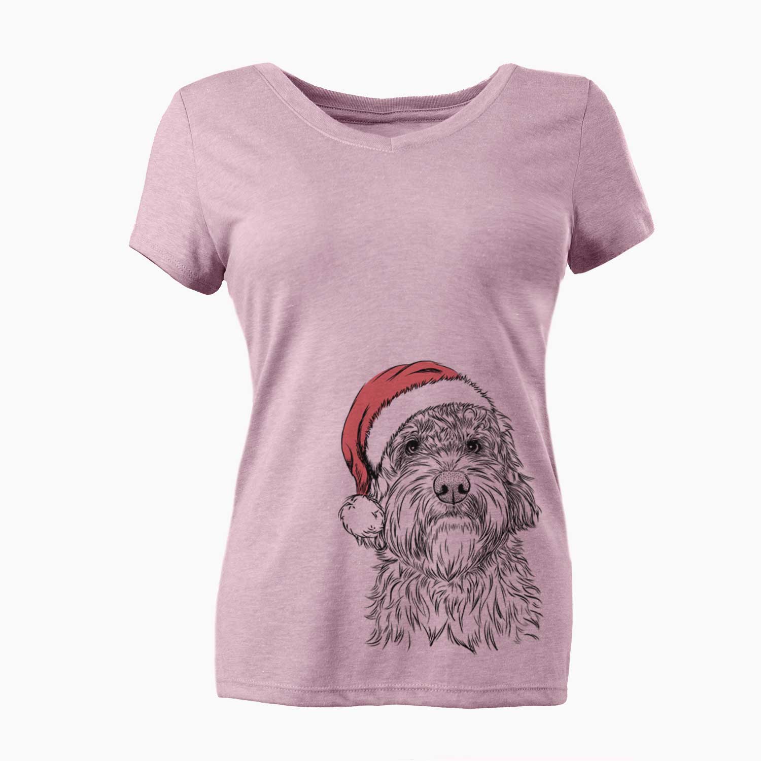 Santa Huckleberry the Australian Labradoodle - Women's V-neck Shirt