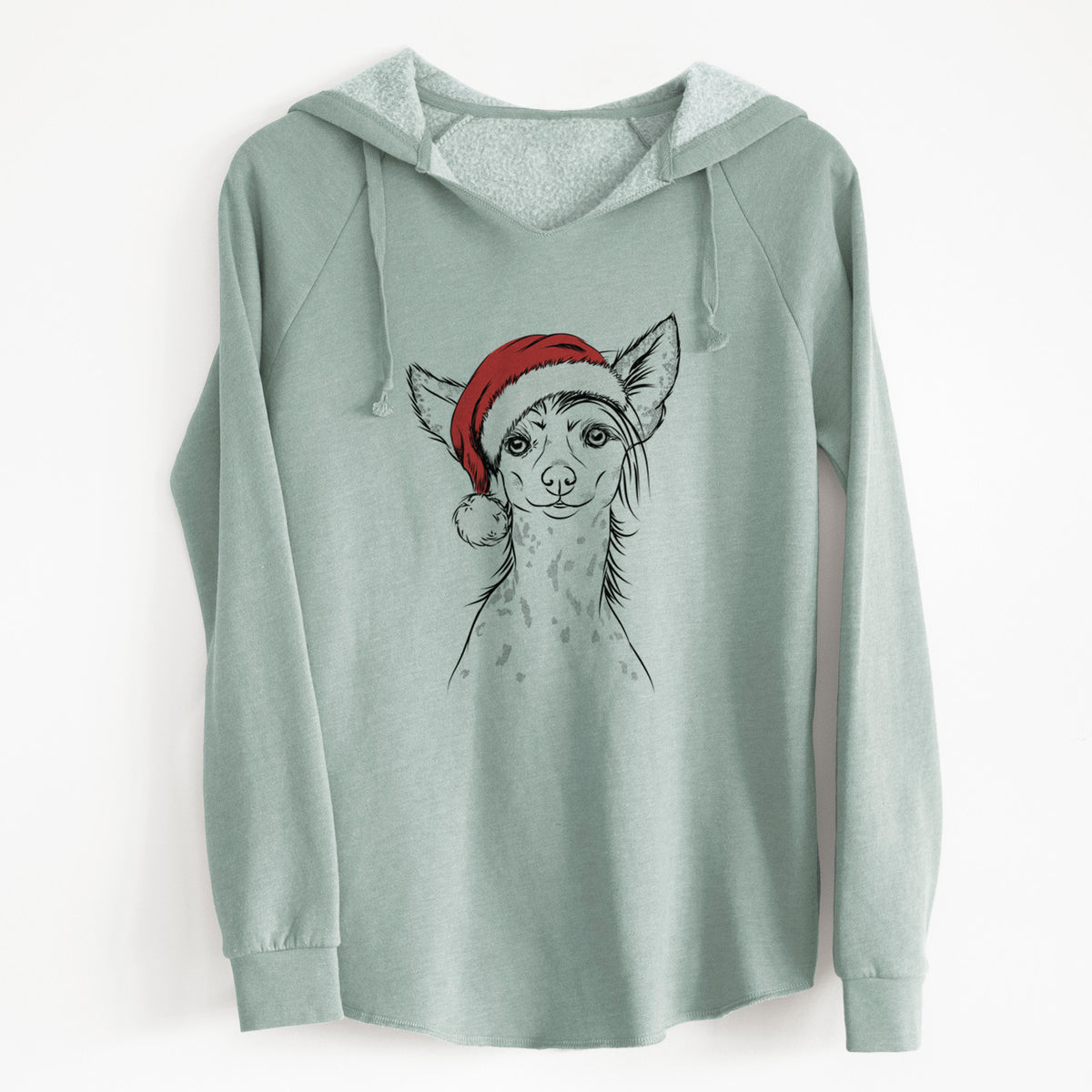 Santa Hudson the Chinese Crested - Cali Wave Hooded Sweatshirt