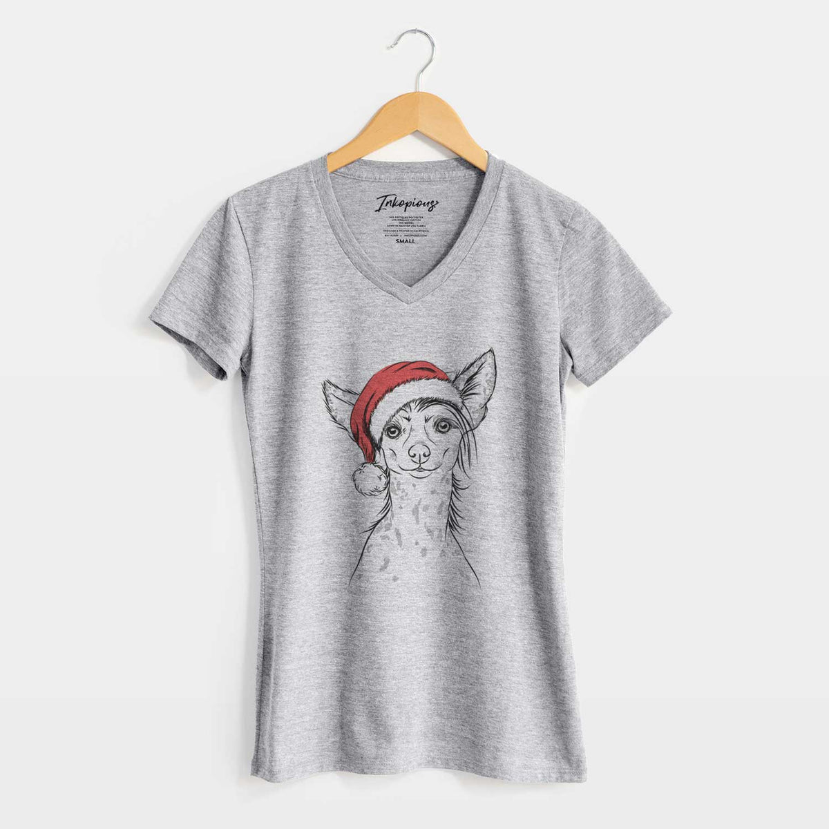 Santa Hudson the Chinese Crested - Women's V-neck Shirt