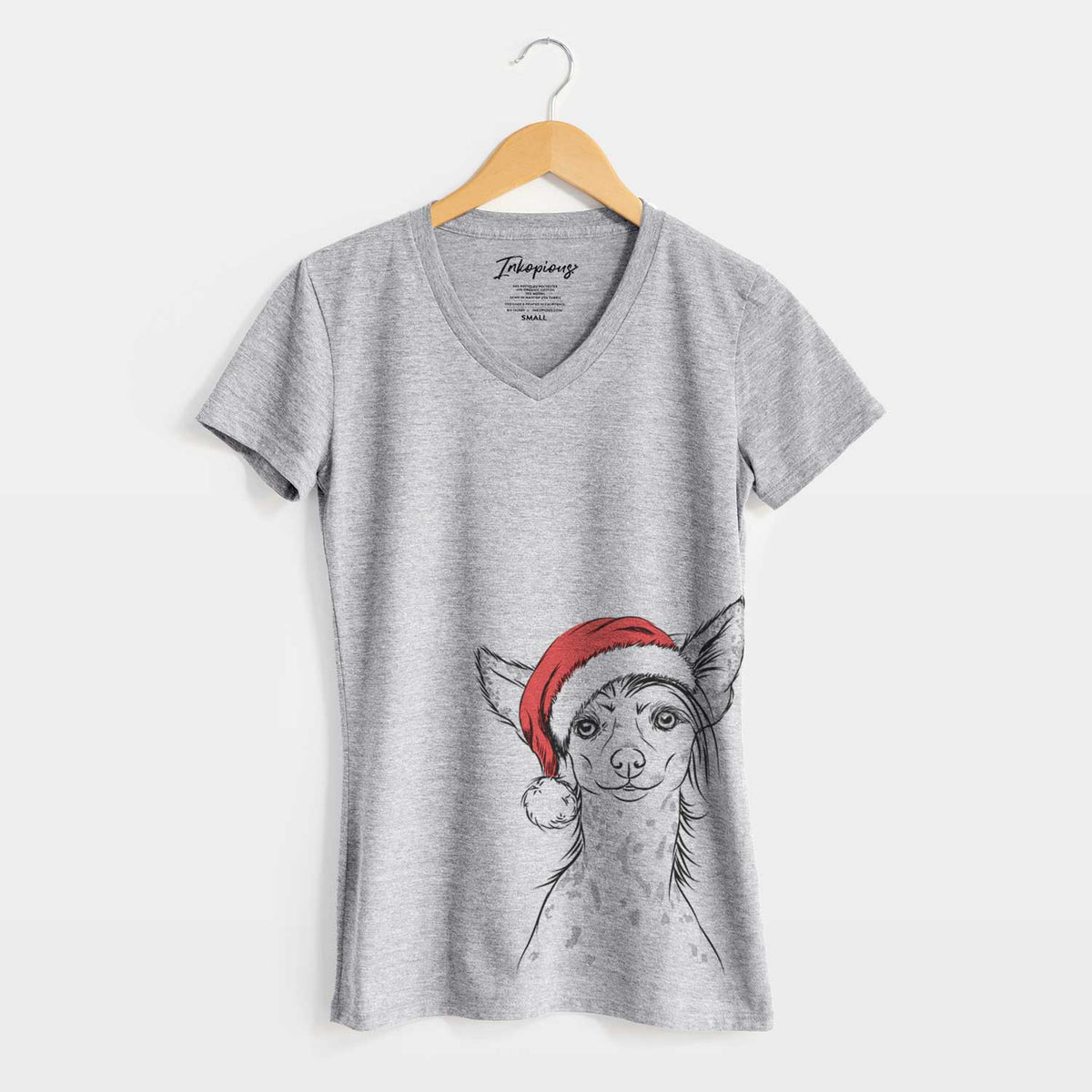 Santa Hudson the Chinese Crested - Women's V-neck Shirt