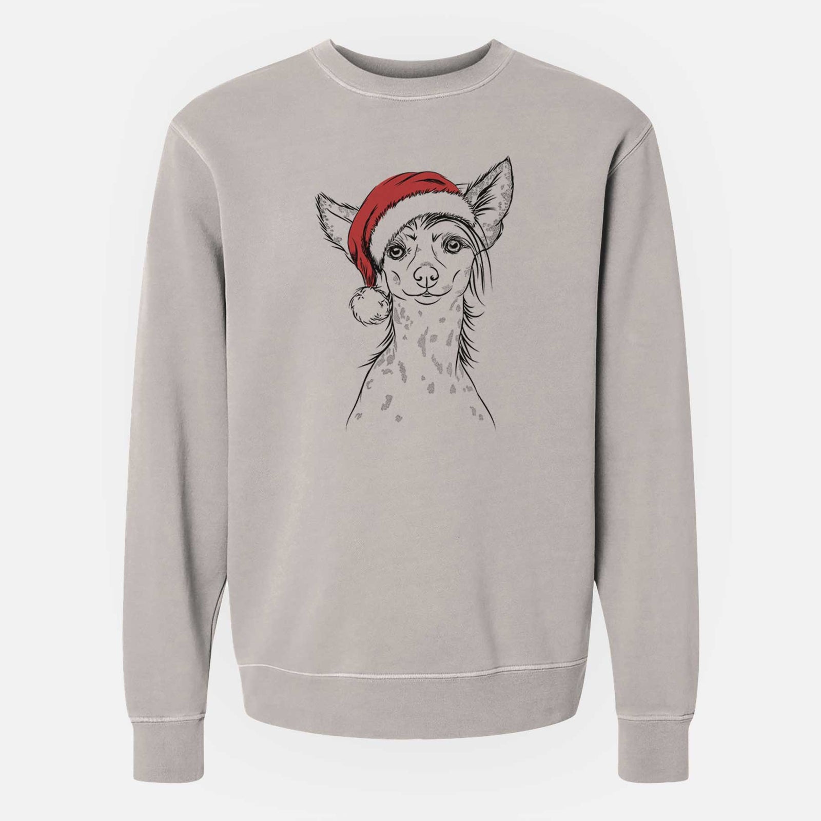 Santa Hudson the Chinese Crested - Unisex Pigment Dyed Crew Sweatshirt