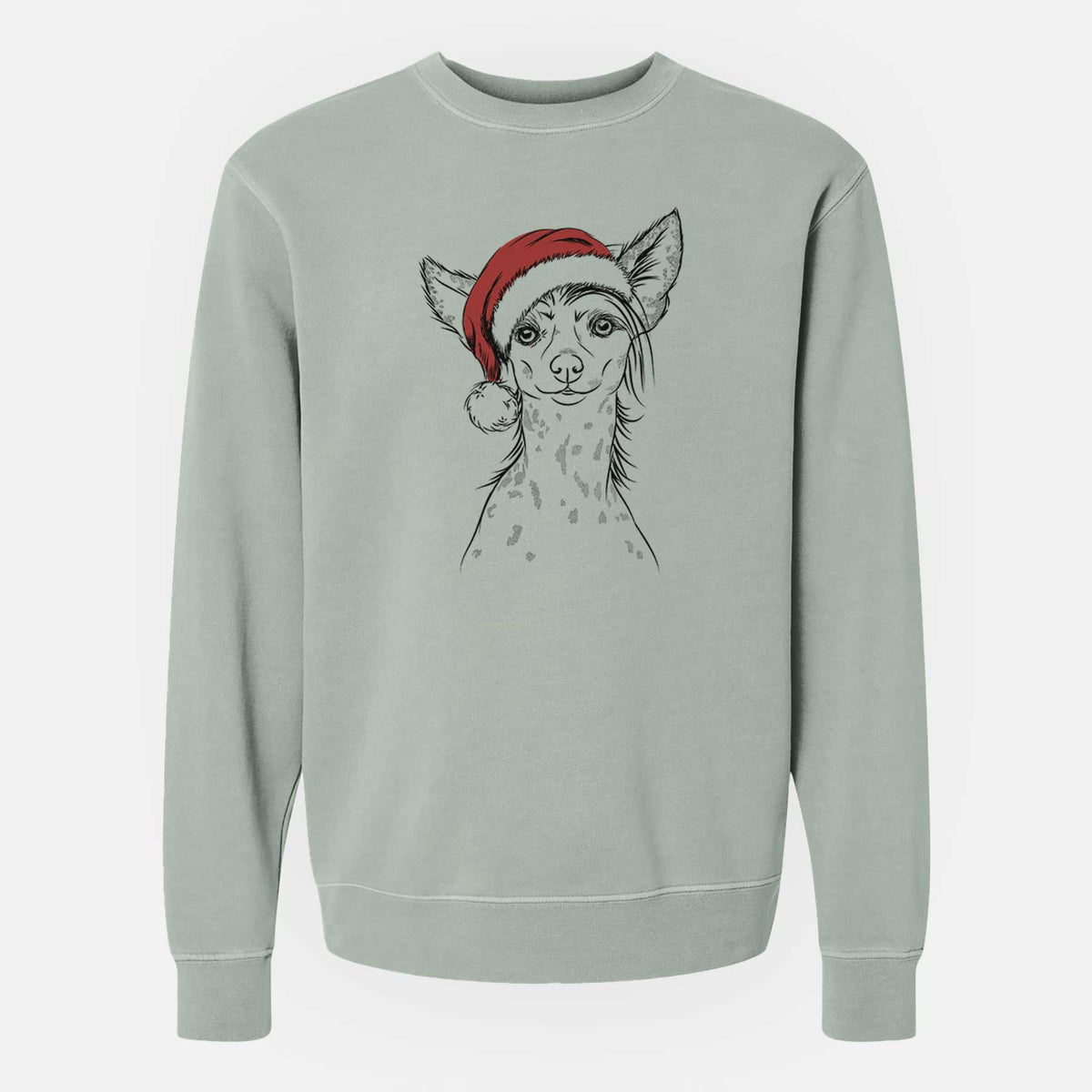 Santa Hudson the Chinese Crested - Unisex Pigment Dyed Crew Sweatshirt