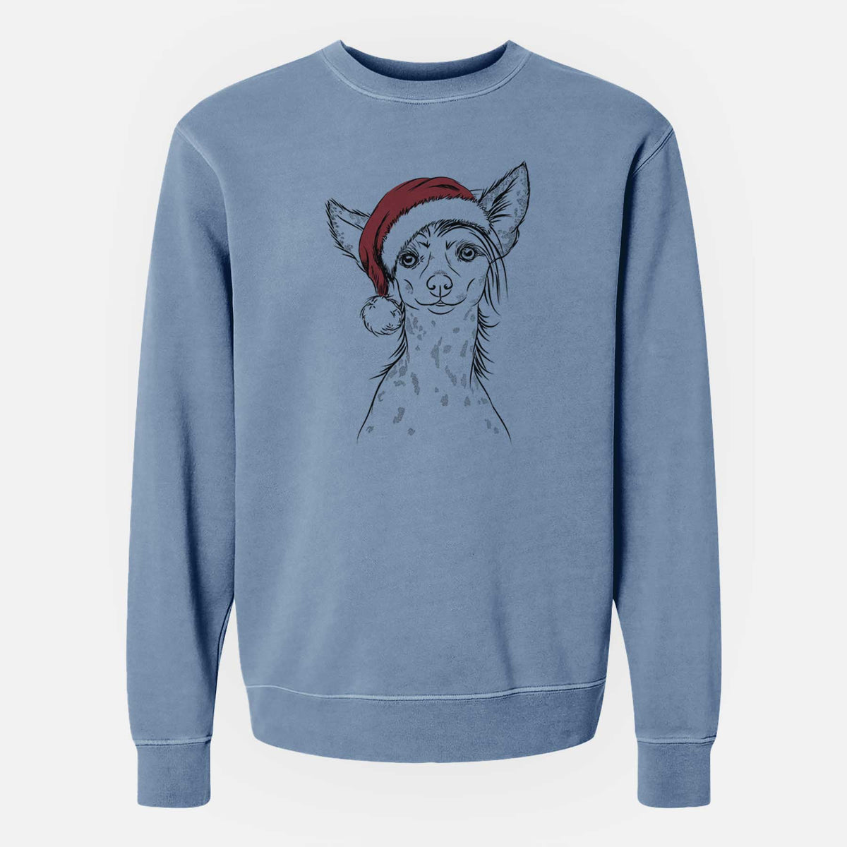 Santa Hudson the Chinese Crested - Unisex Pigment Dyed Crew Sweatshirt