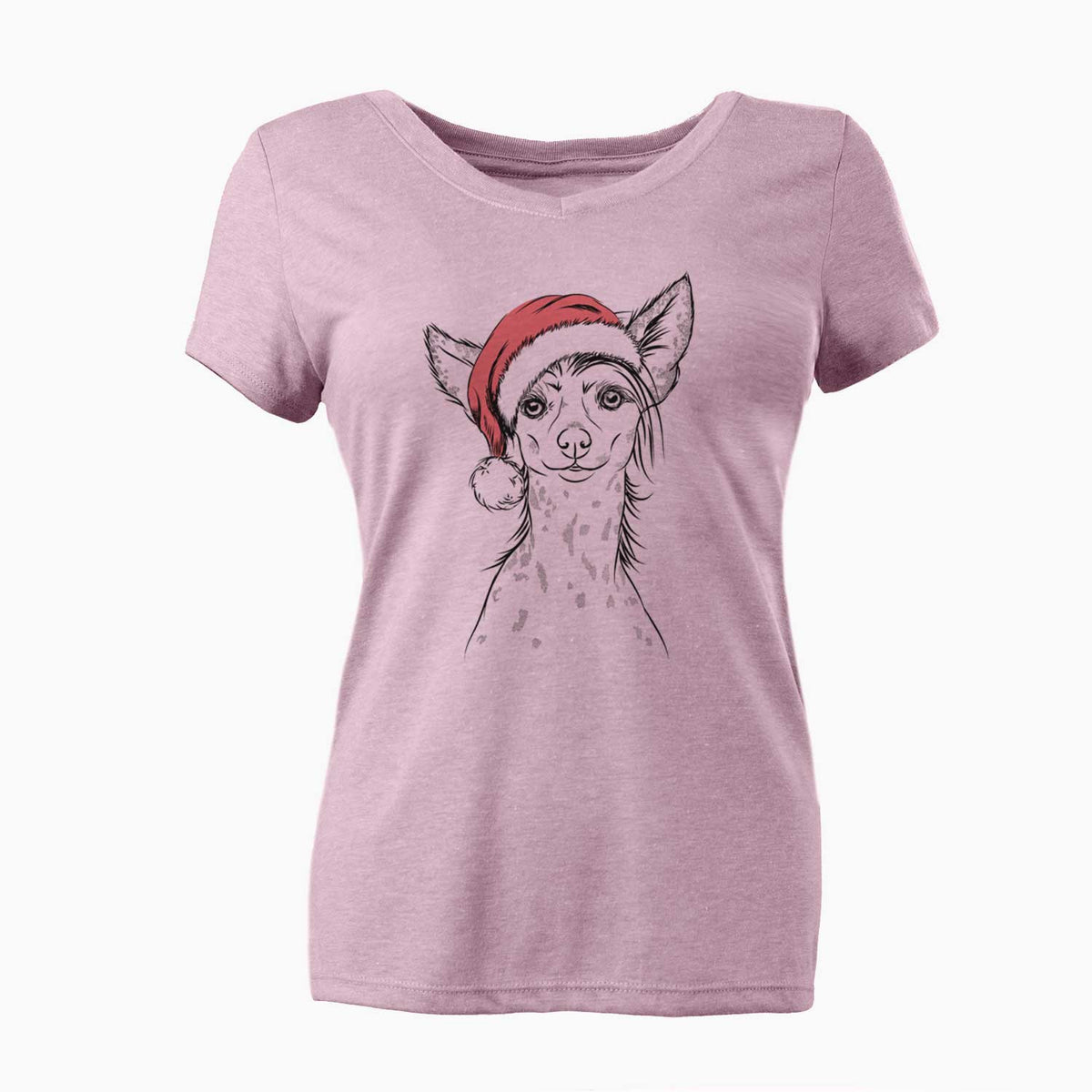 Santa Hudson the Chinese Crested - Women's V-neck Shirt