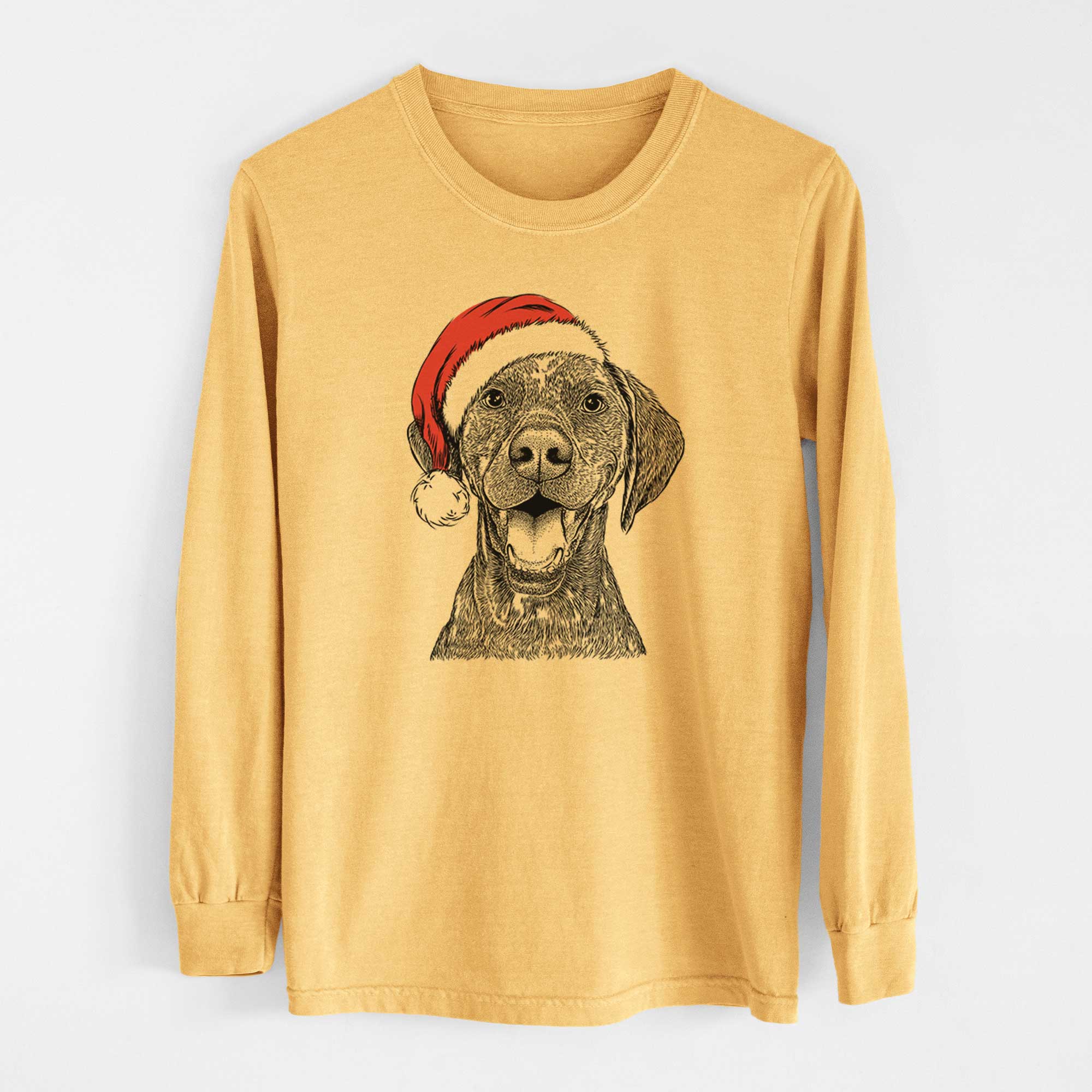 Santa Hudson the German Shorthaired Pointer - Heavyweight 100% Cotton Long Sleeve