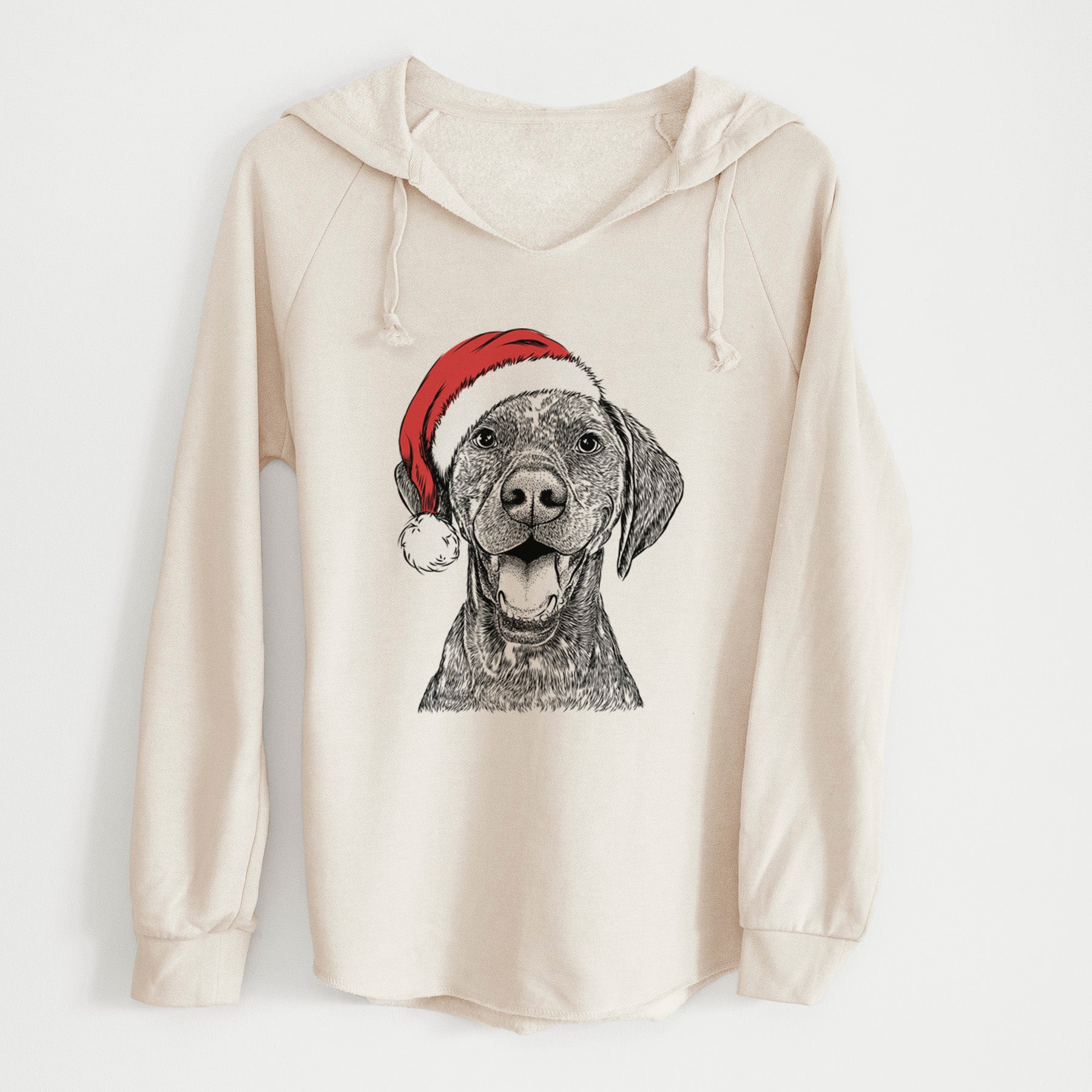 Santa Hudson the German Shorthaired Pointer - Cali Wave Hooded Sweatshirt