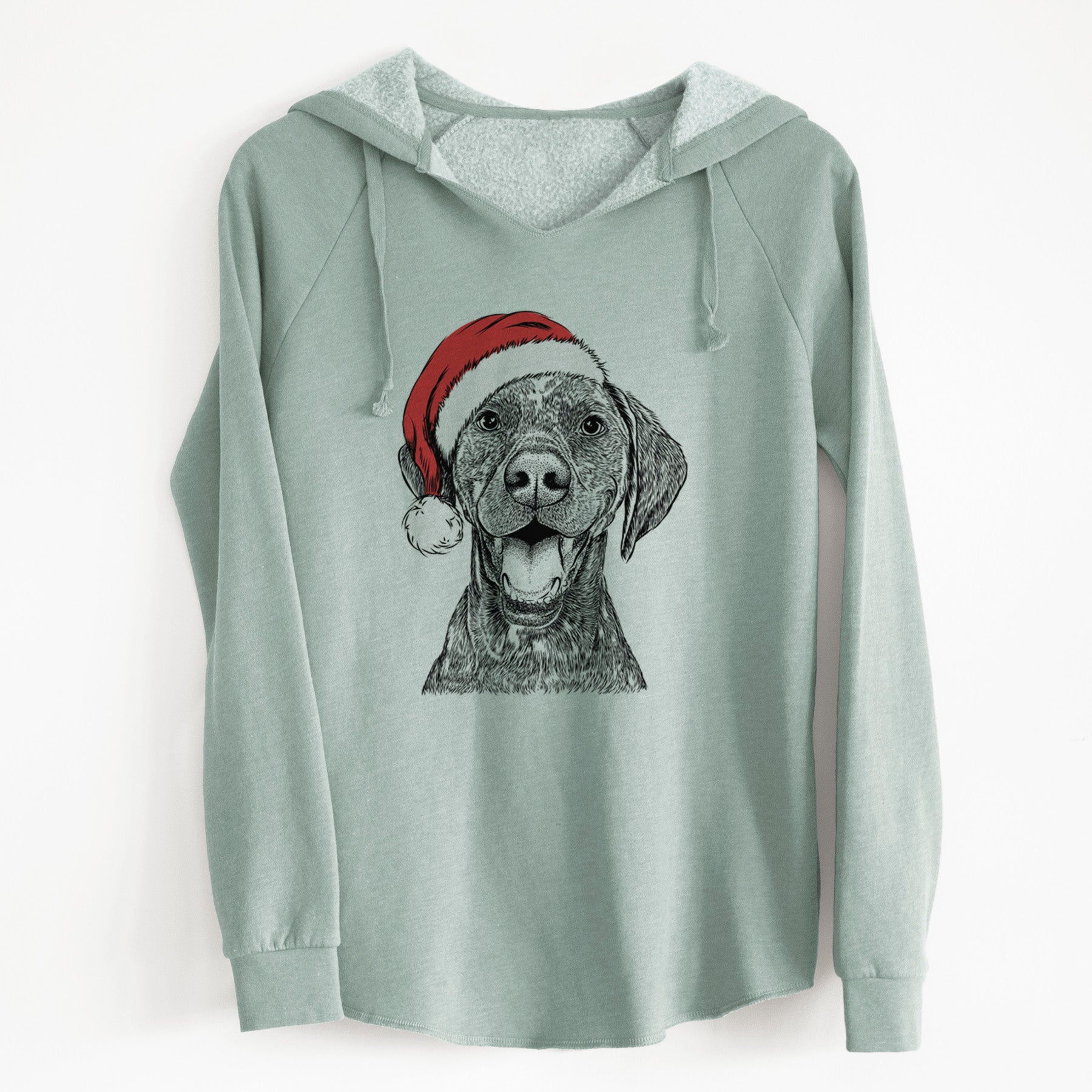 Santa Hudson the German Shorthaired Pointer - Cali Wave Hooded Sweatshirt