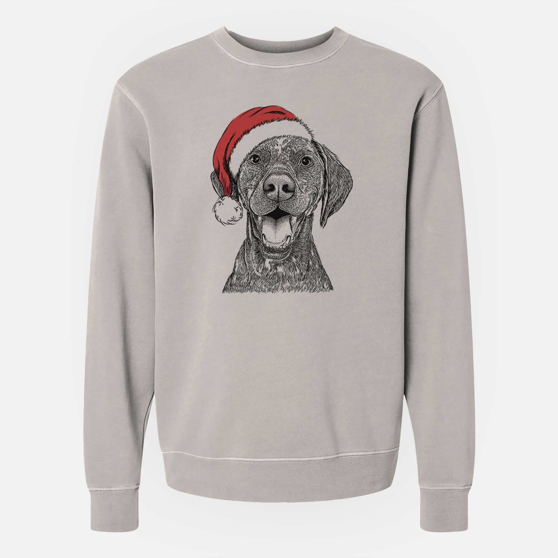 Santa Hudson the German Shorthaired Pointer - Unisex Pigment Dyed Crew Sweatshirt