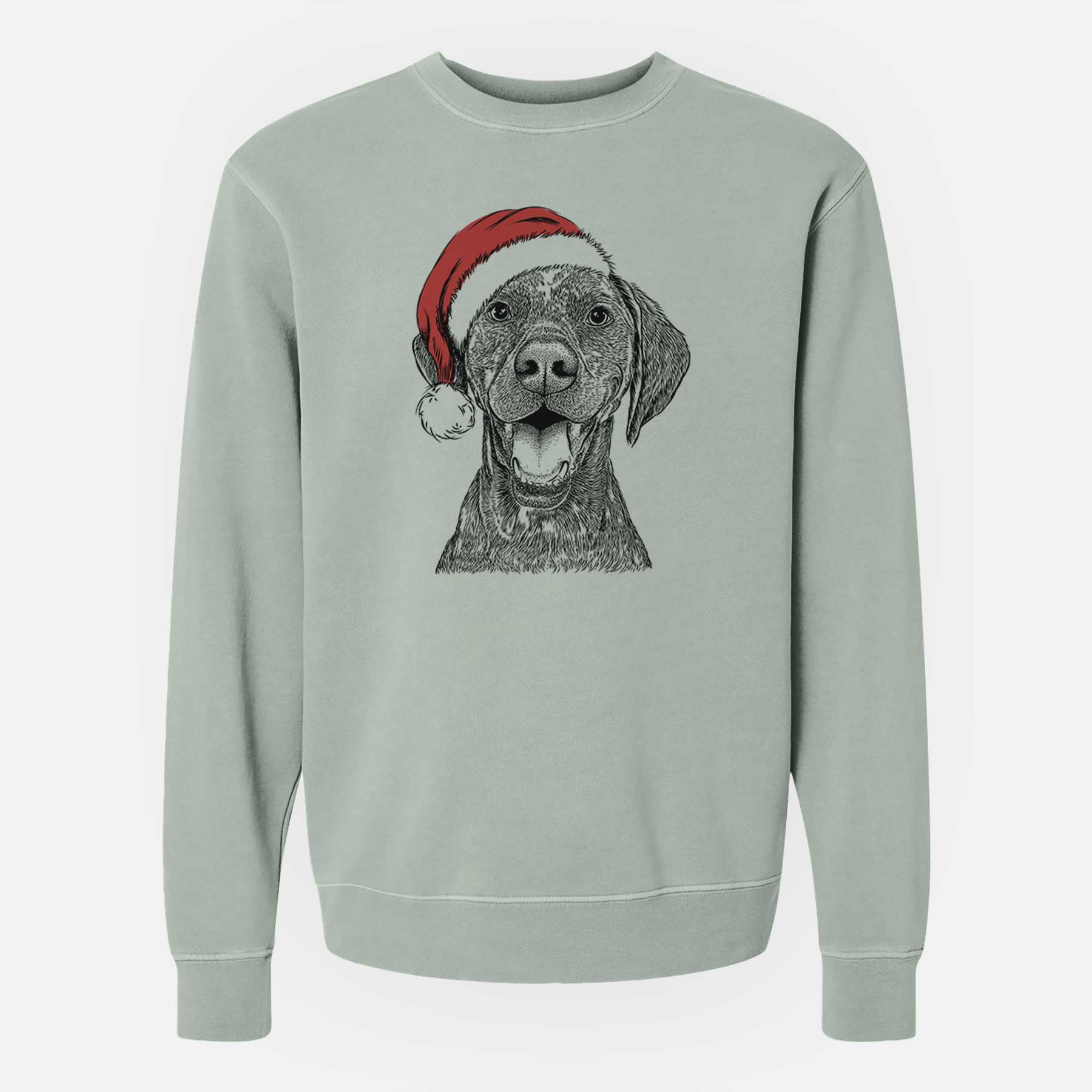 Santa Hudson the German Shorthaired Pointer - Unisex Pigment Dyed Crew Sweatshirt