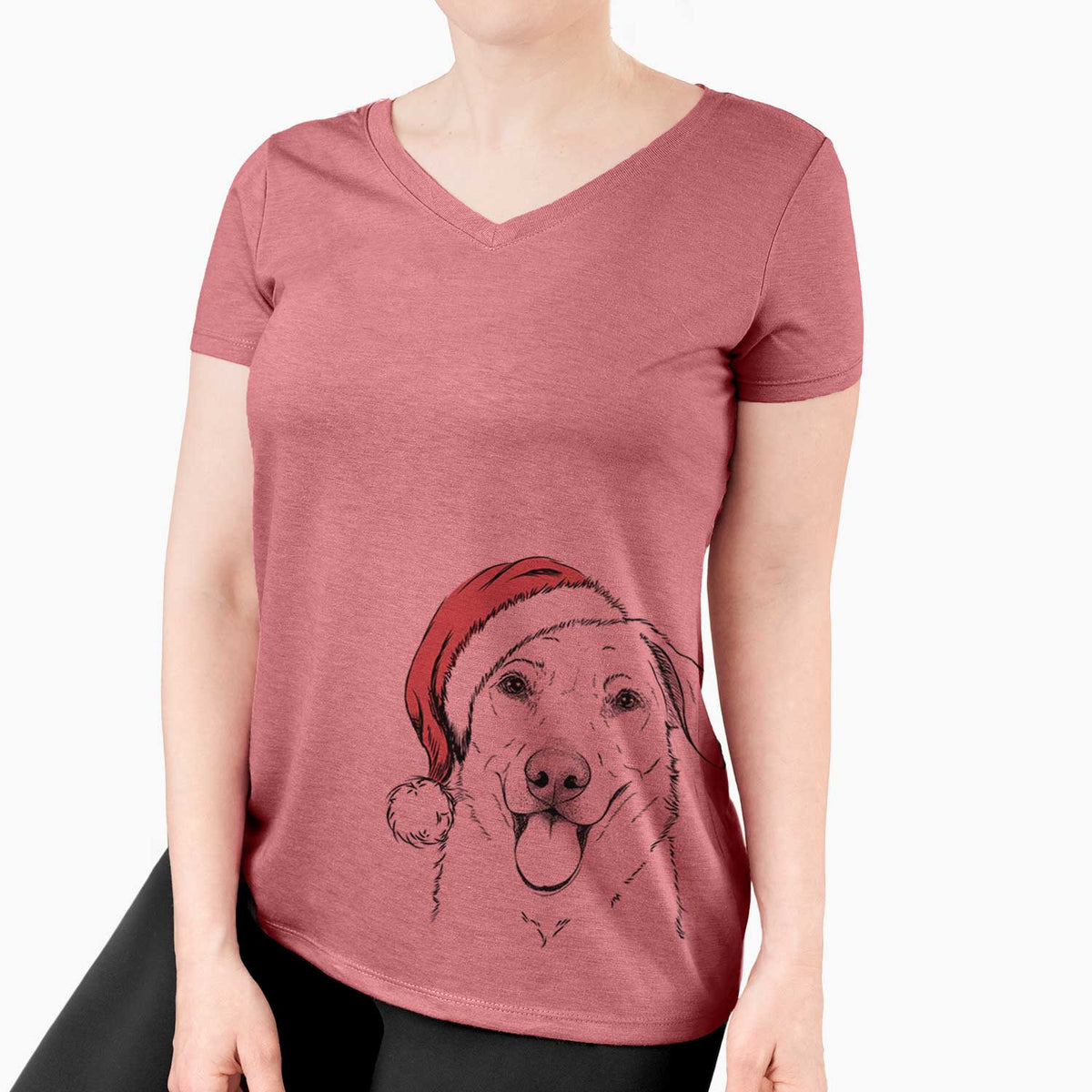Santa Hudson the Shepherd - Women's V-neck Shirt