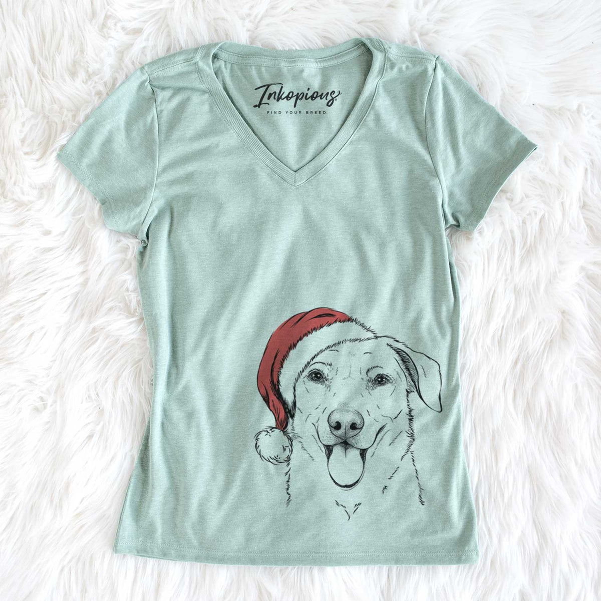 Santa Hudson the Shepherd - Women's V-neck Shirt
