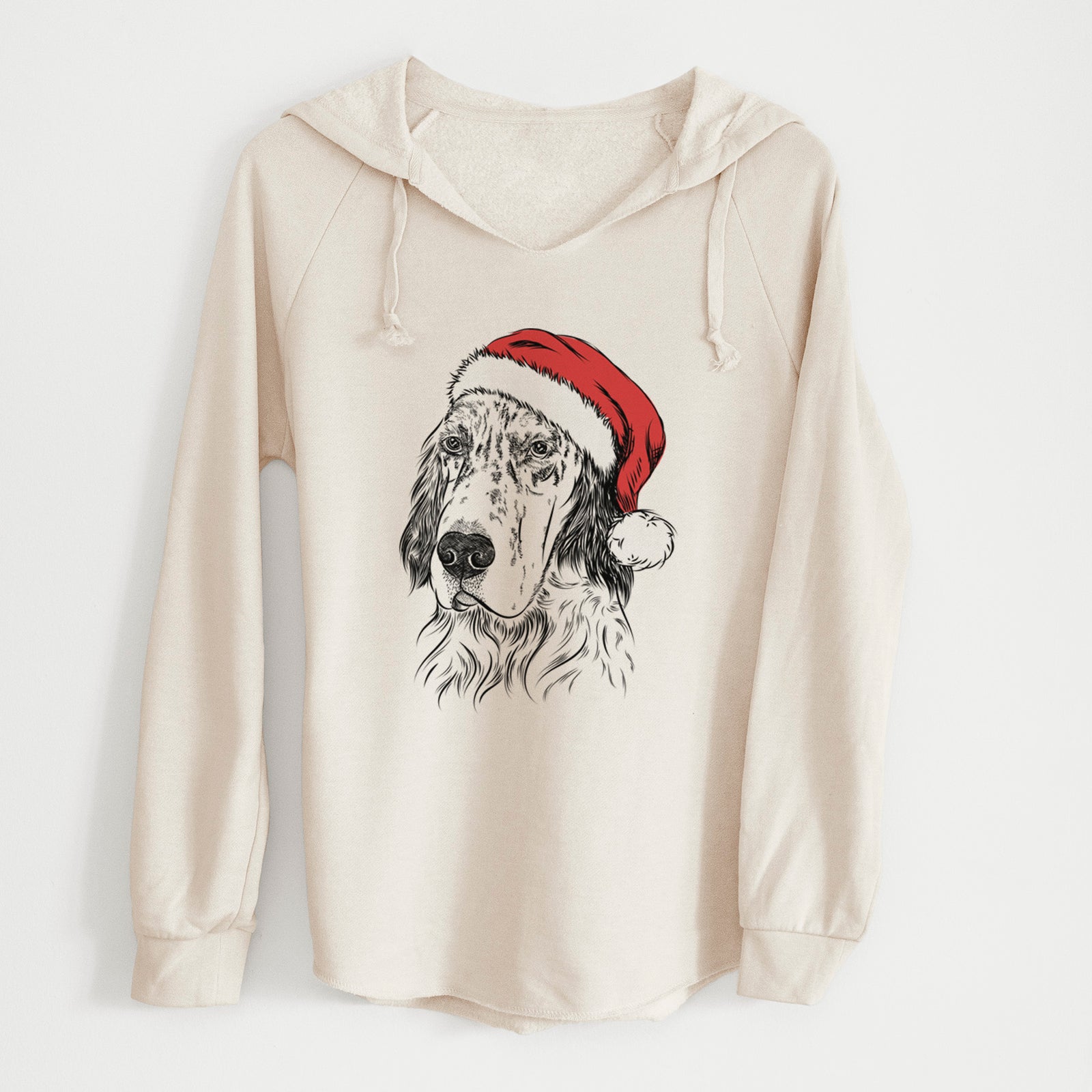Santa Hutch the English Setter - Cali Wave Hooded Sweatshirt