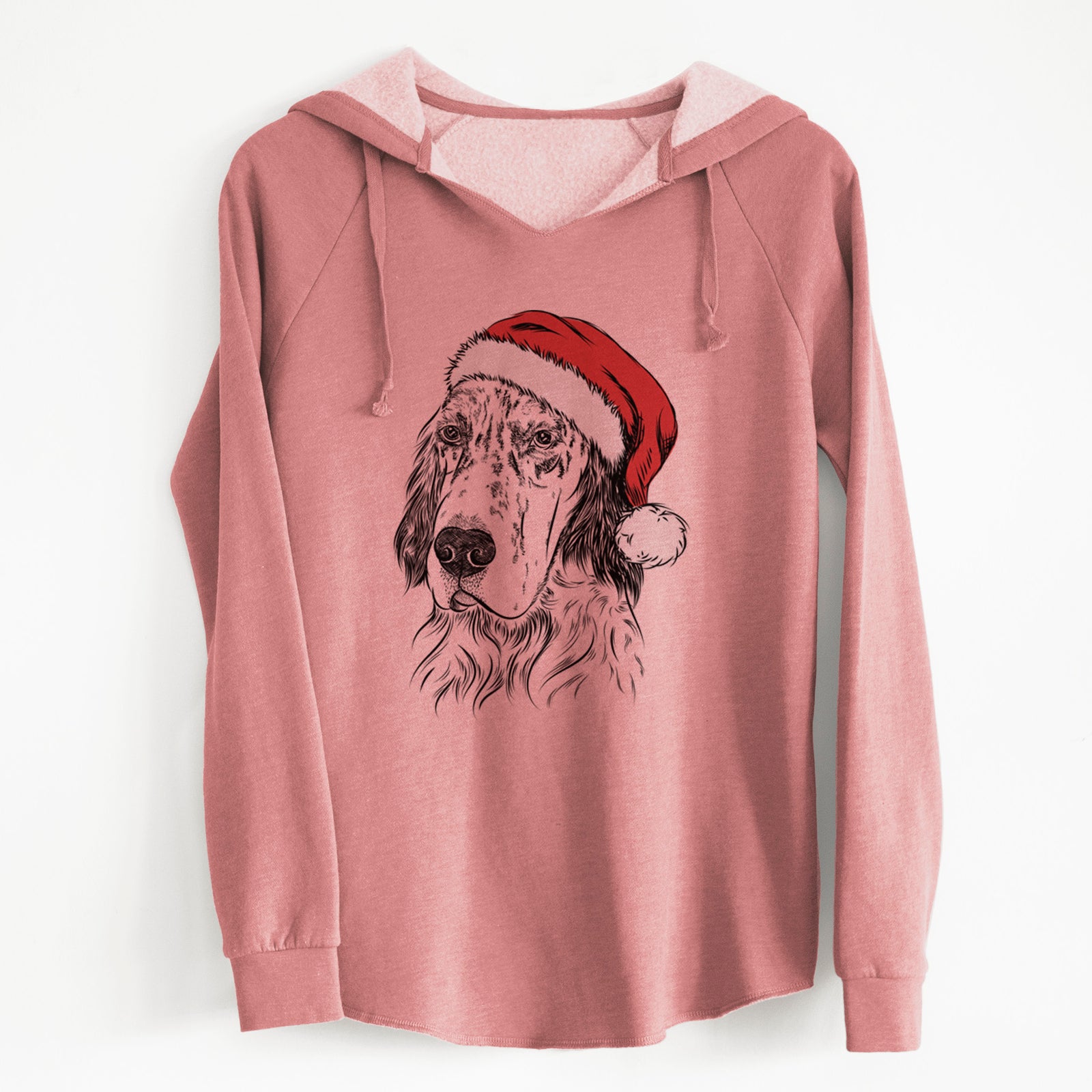 Santa Hutch the English Setter - Cali Wave Hooded Sweatshirt