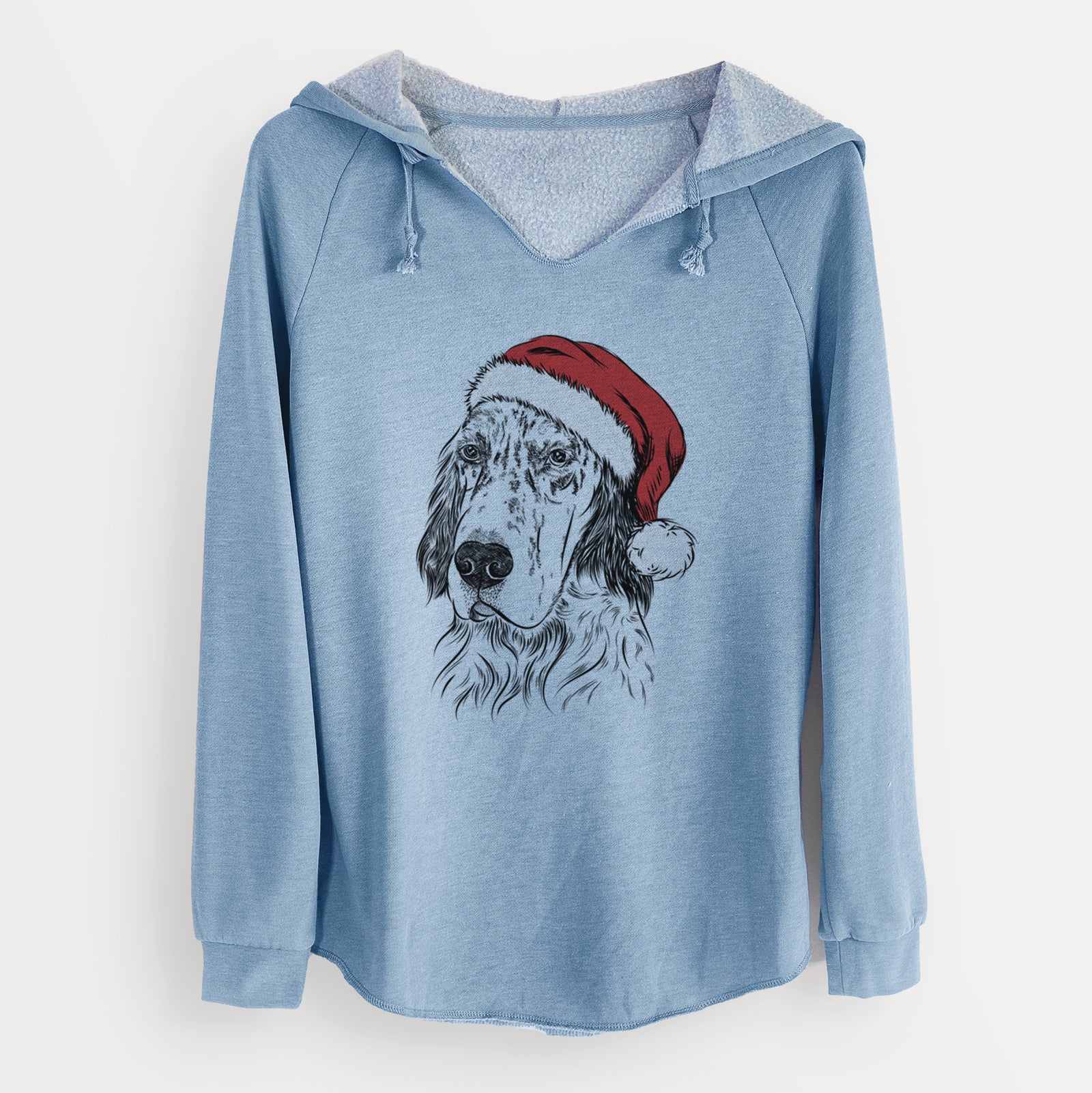Santa Hutch the English Setter - Cali Wave Hooded Sweatshirt