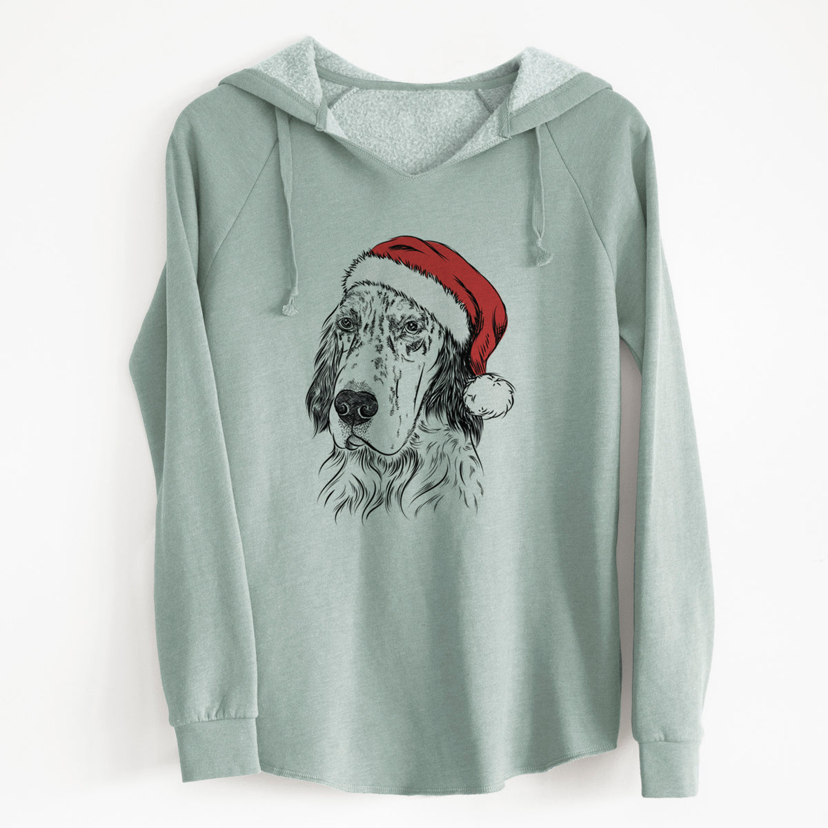 Santa Hutch the English Setter - Cali Wave Hooded Sweatshirt