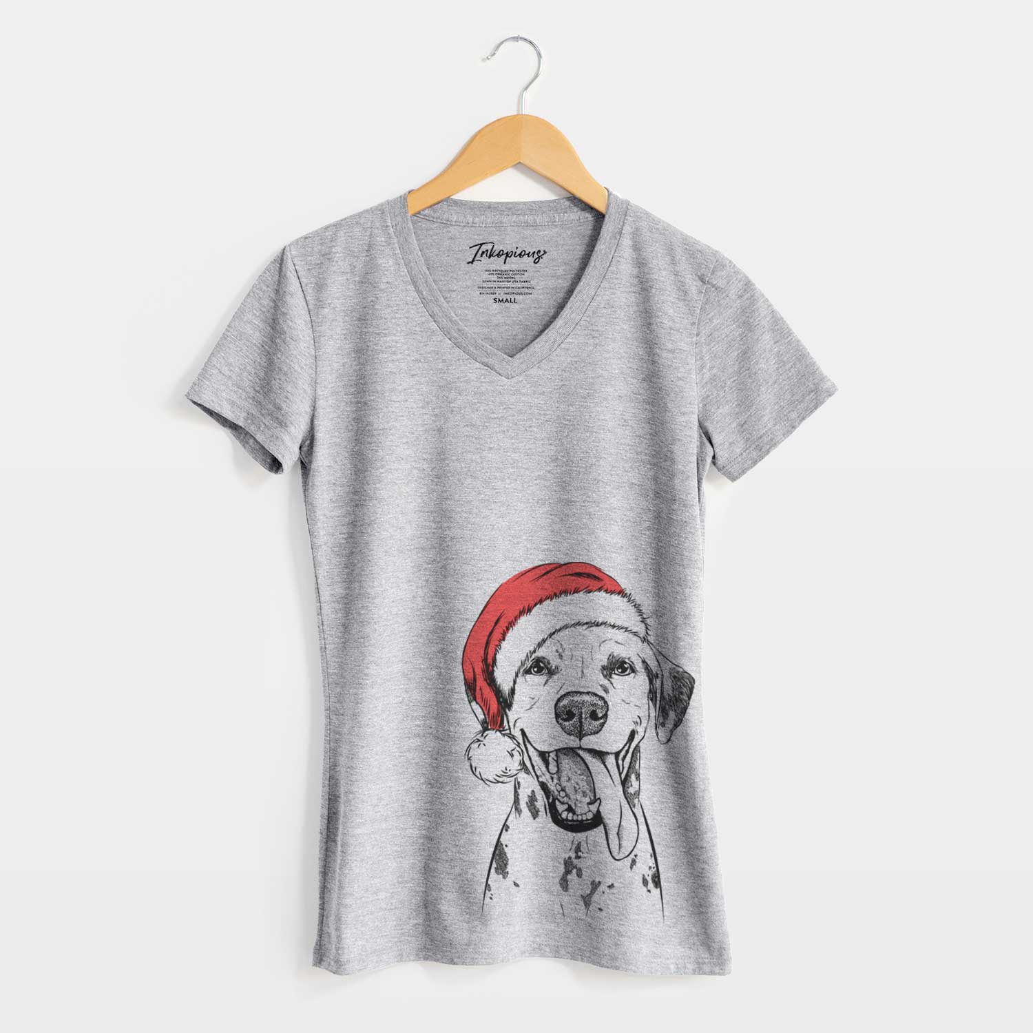 Santa Hydro the Dalmatian - Women's V-neck Shirt