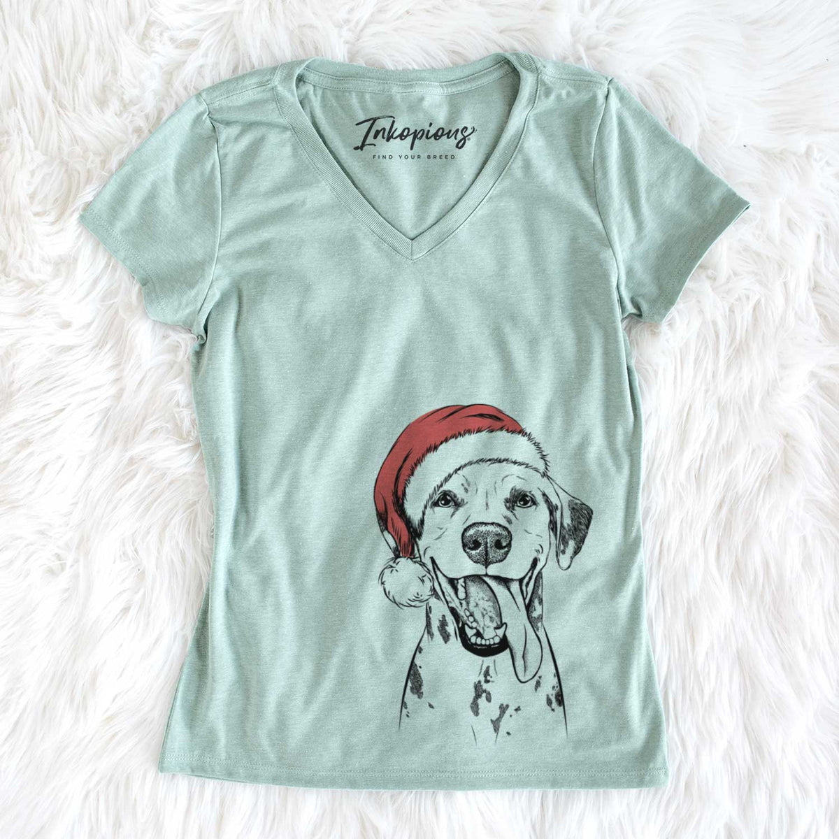 Santa Hydro the Dalmatian - Women&#39;s V-neck Shirt