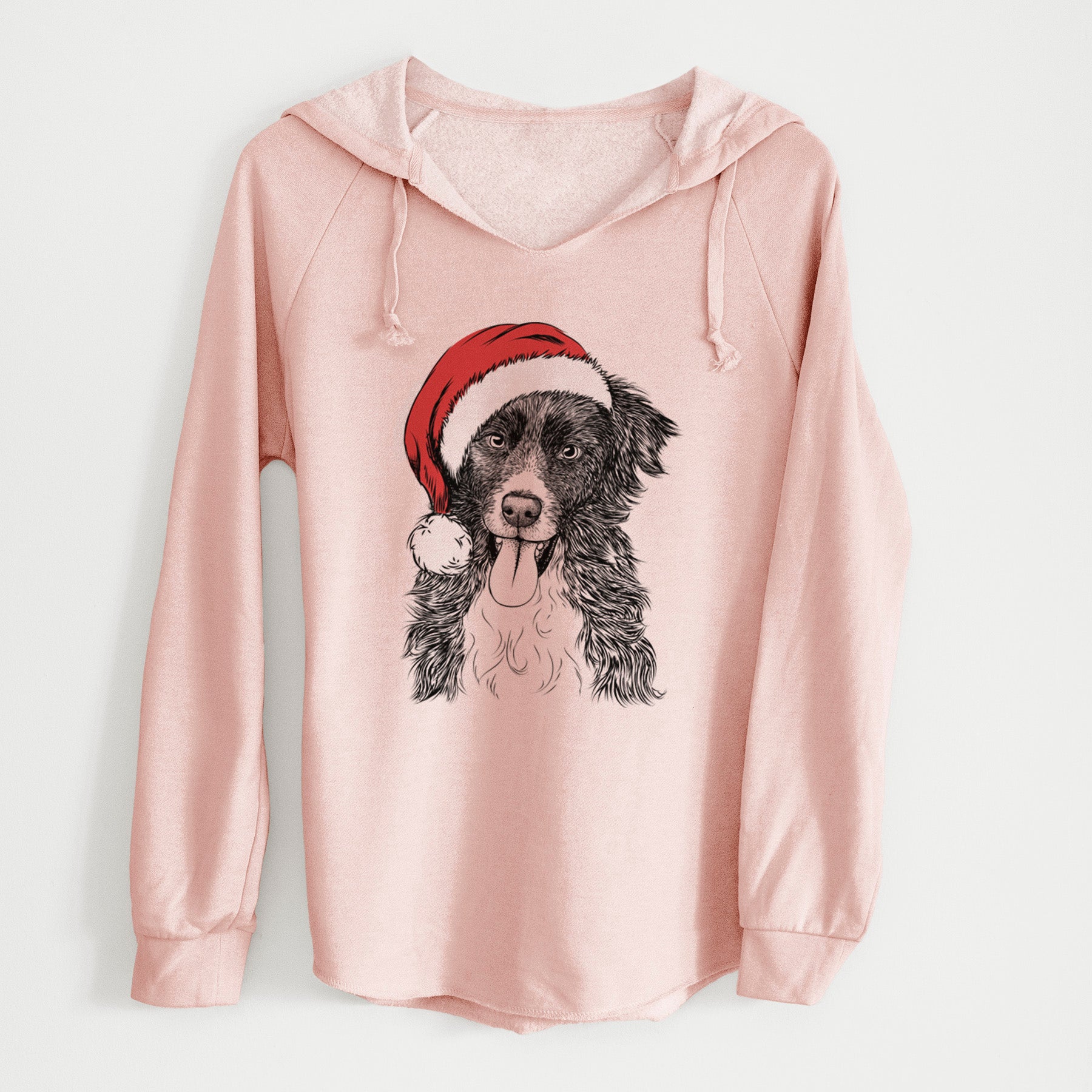 Santa Indi the Border Collie - Cali Wave Hooded Sweatshirt